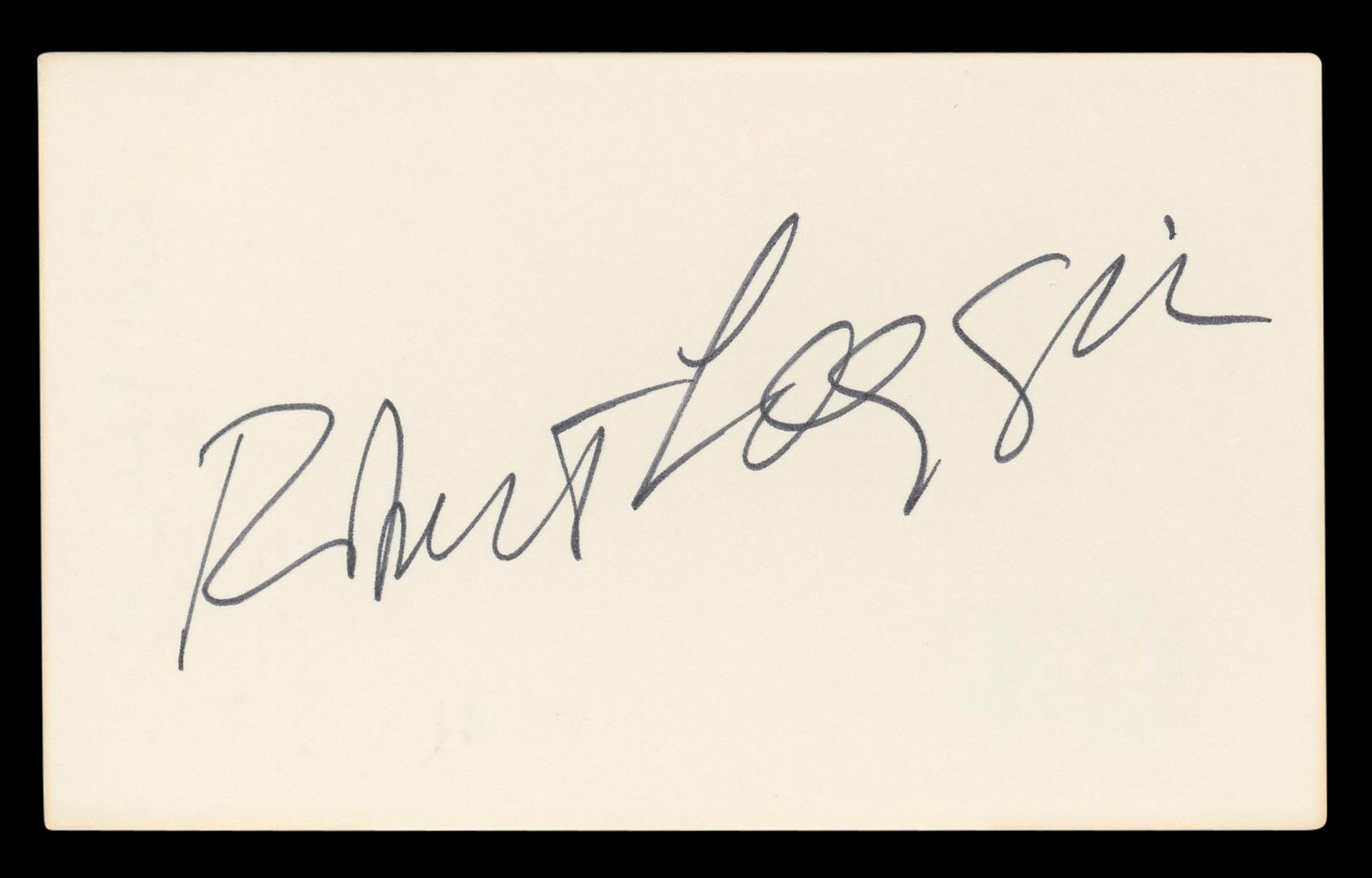Robert Loggia Big Authentic Signed 3x5 Index Card Autographed BAS #BL96593
