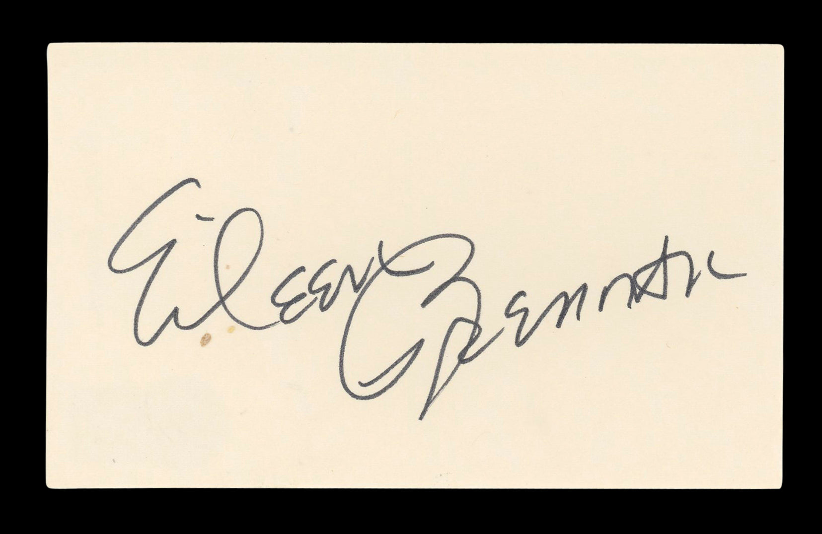 Eileen Brennan Private Benjamin Signed 3x5 Index Card Autographed BAS #BM57026