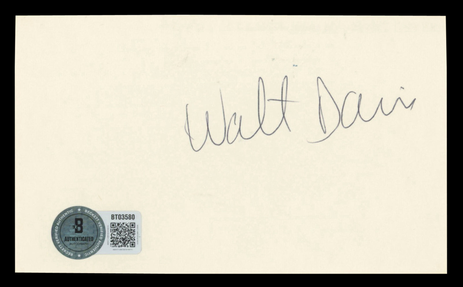 Suns Walter Davis Authentic Signed 3x5 Index Card Autographed BAS #BT03580