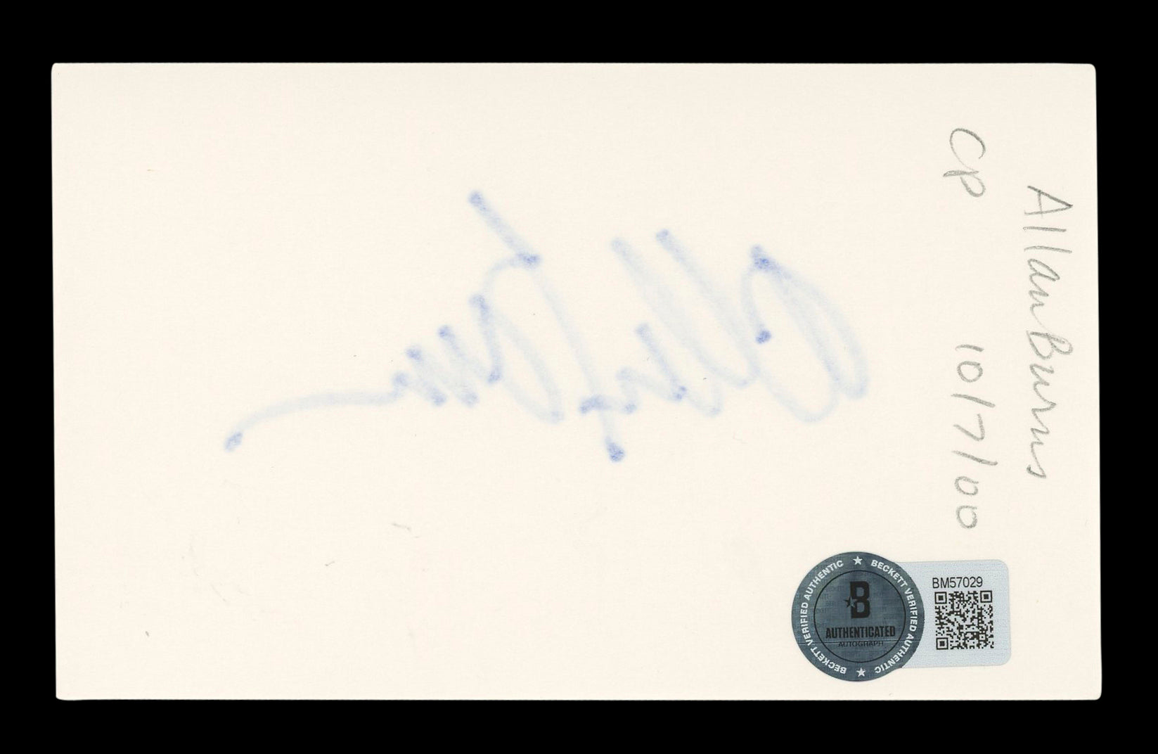 Allan Burns The Mary Tyler Moore Show Signed 3x5 Index Card BAS #BM57029