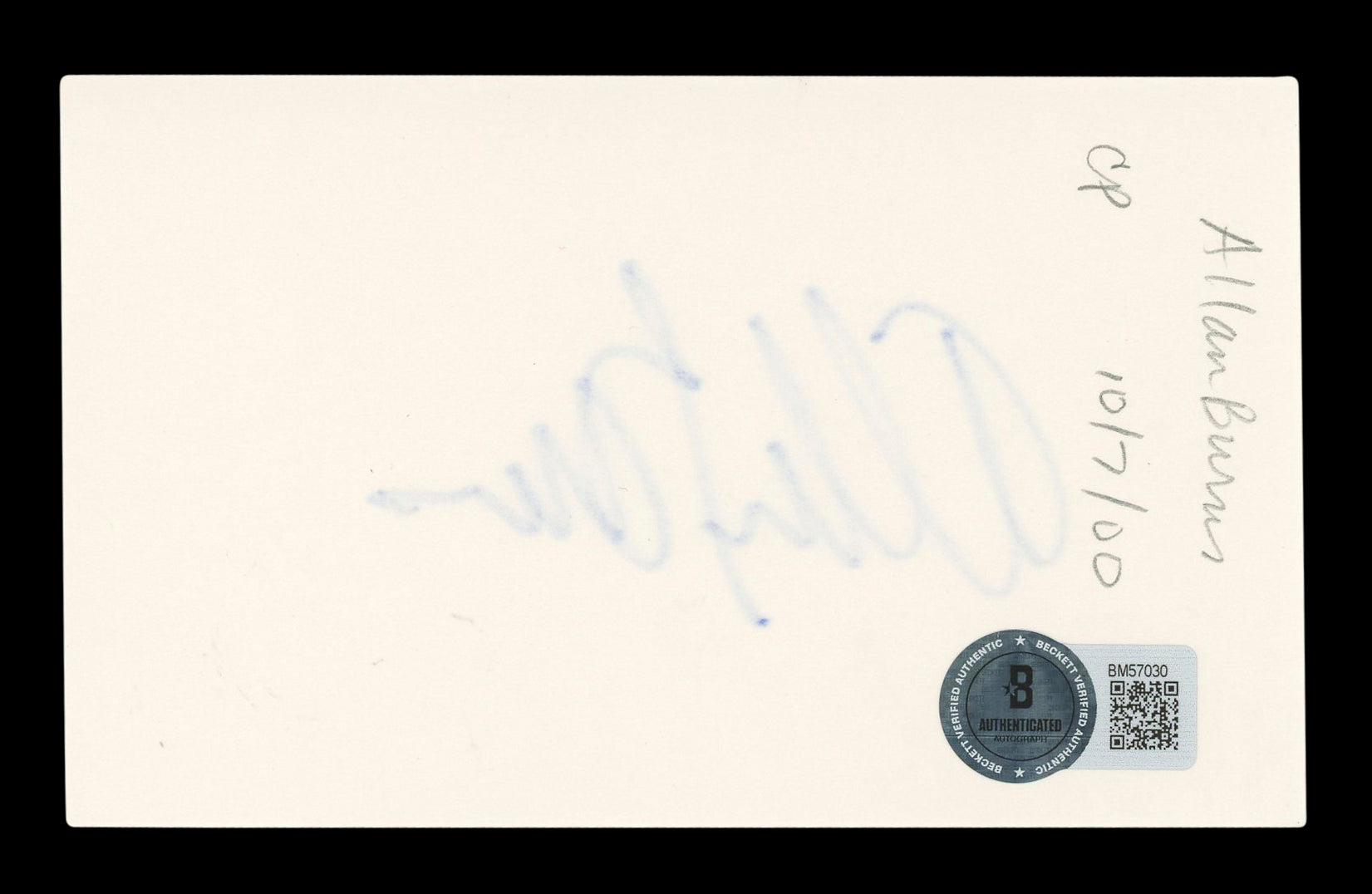 Allan Burns The Mary Tyler Moore Show Signed 3x5 Index Card BAS #BM57030