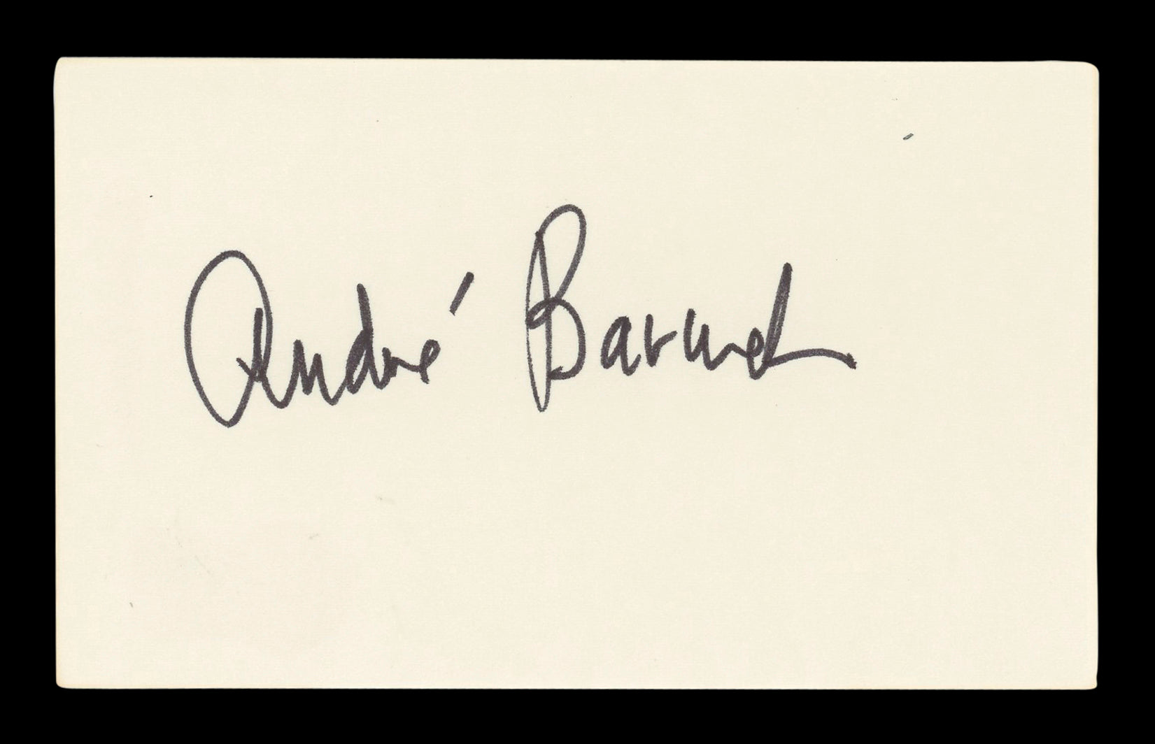 André Baruch Radio Personality Signed 3x5 Index Card Autographed BAS #BM57033