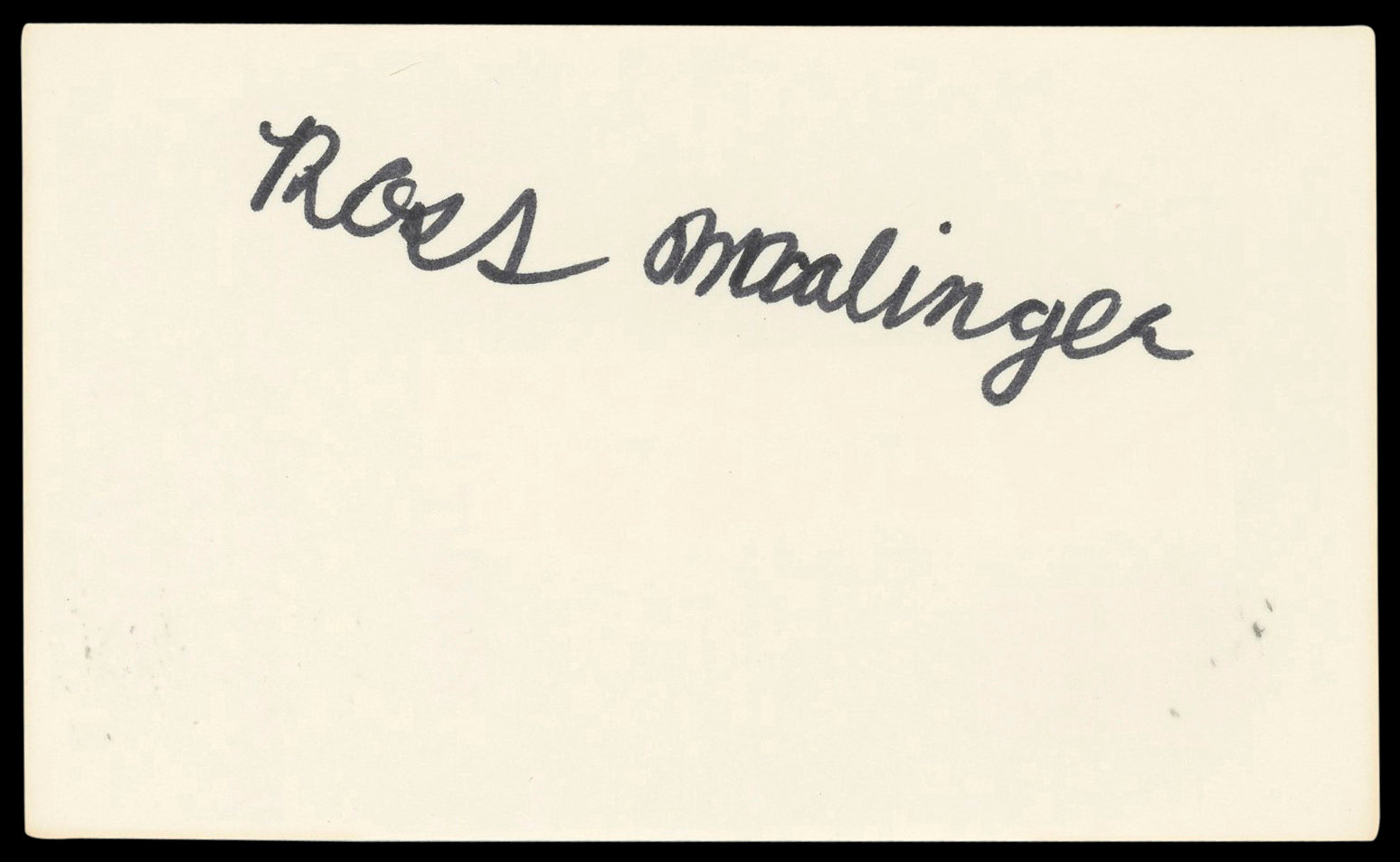 Ross Malinger Sleepless In Seattle Authentic Signed 3x5 Index Card BAS #BN89168