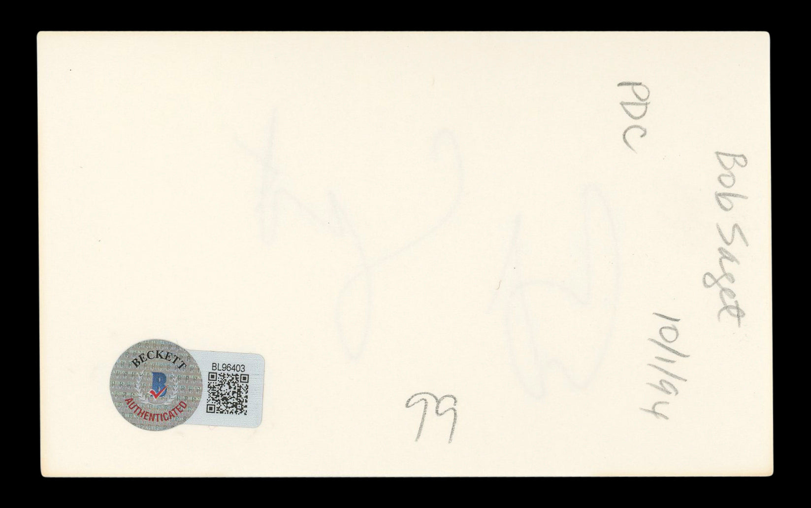 Bob Saget Full House Authentic Signed 3x5 Index Card Autographed BAS #BL96403
