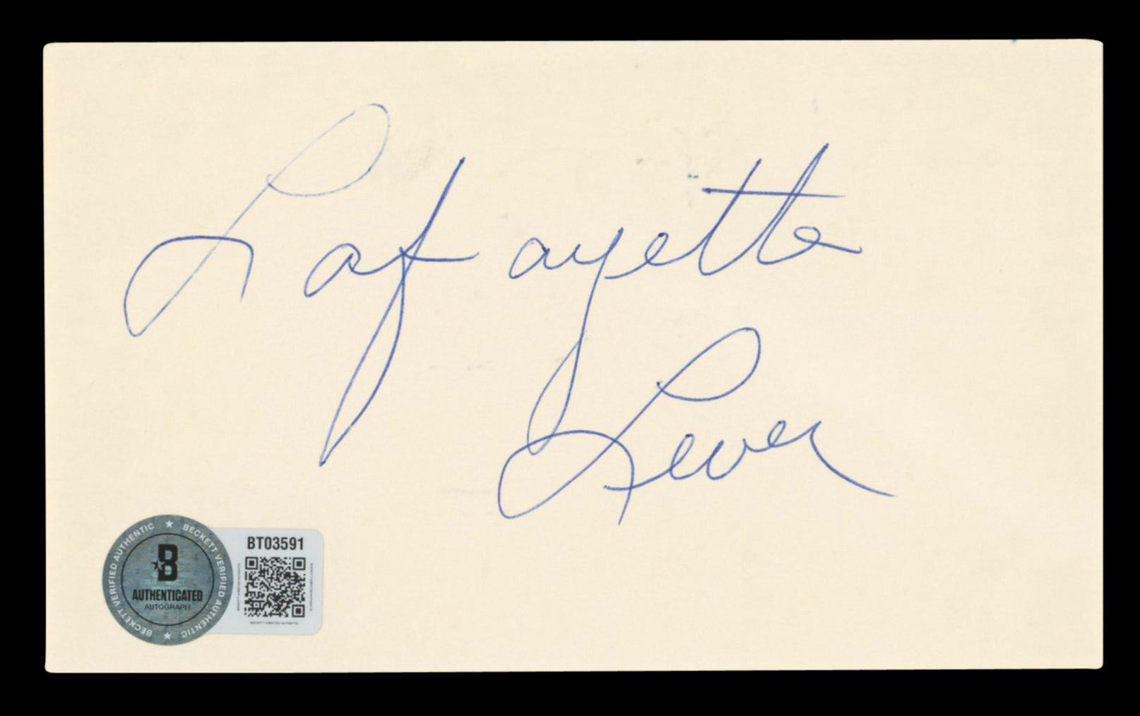 Blazers Fat Lever Authentic Signed 3x5 Index Card Autographed BAS #BT03591