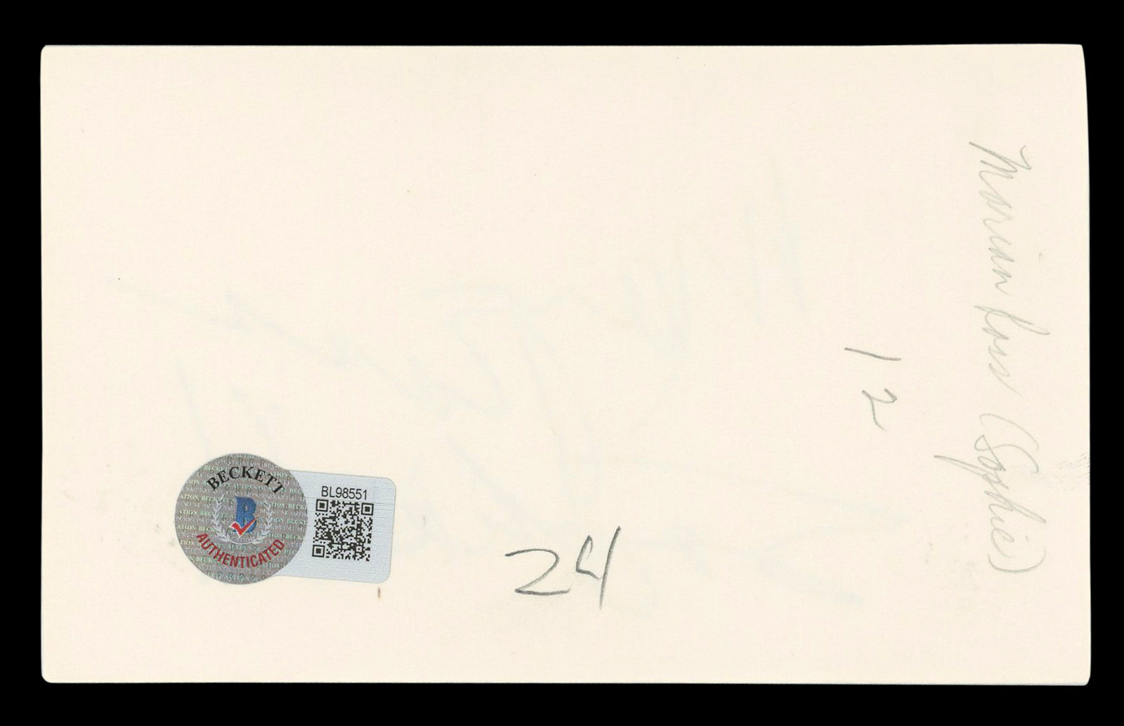 Marion Ross Brooklyn Bridge "Sophie!" Signed 3x5 Index Card BAS #BL98551