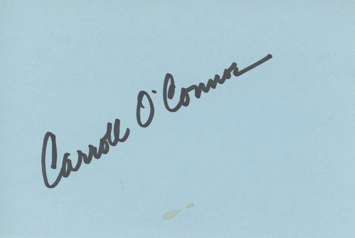 Carroll O'Connor In The Heat of the Night Signed 4x6 Index Card BAS #BK43260
