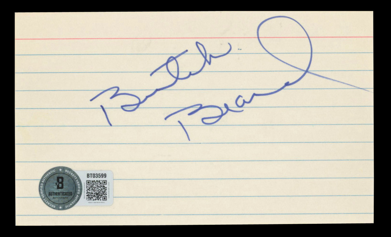Knicks Butch Beard Authentic Signed 3x5 Index Card Autographed BAS #BT03599