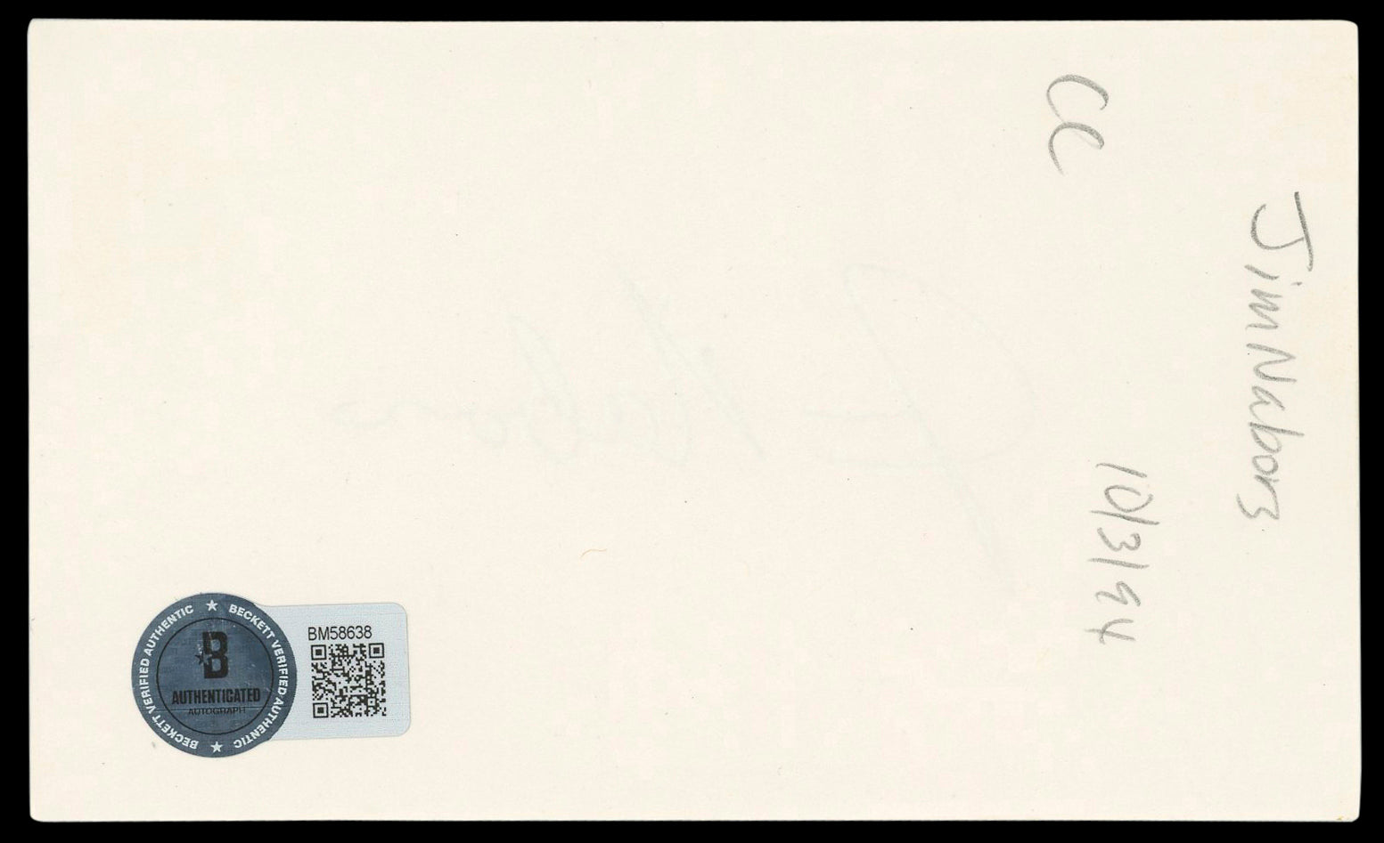 Jim Nabors Gomer Pyle: USMC Authentic Signed 3x5 Index Card BAS #BM58638