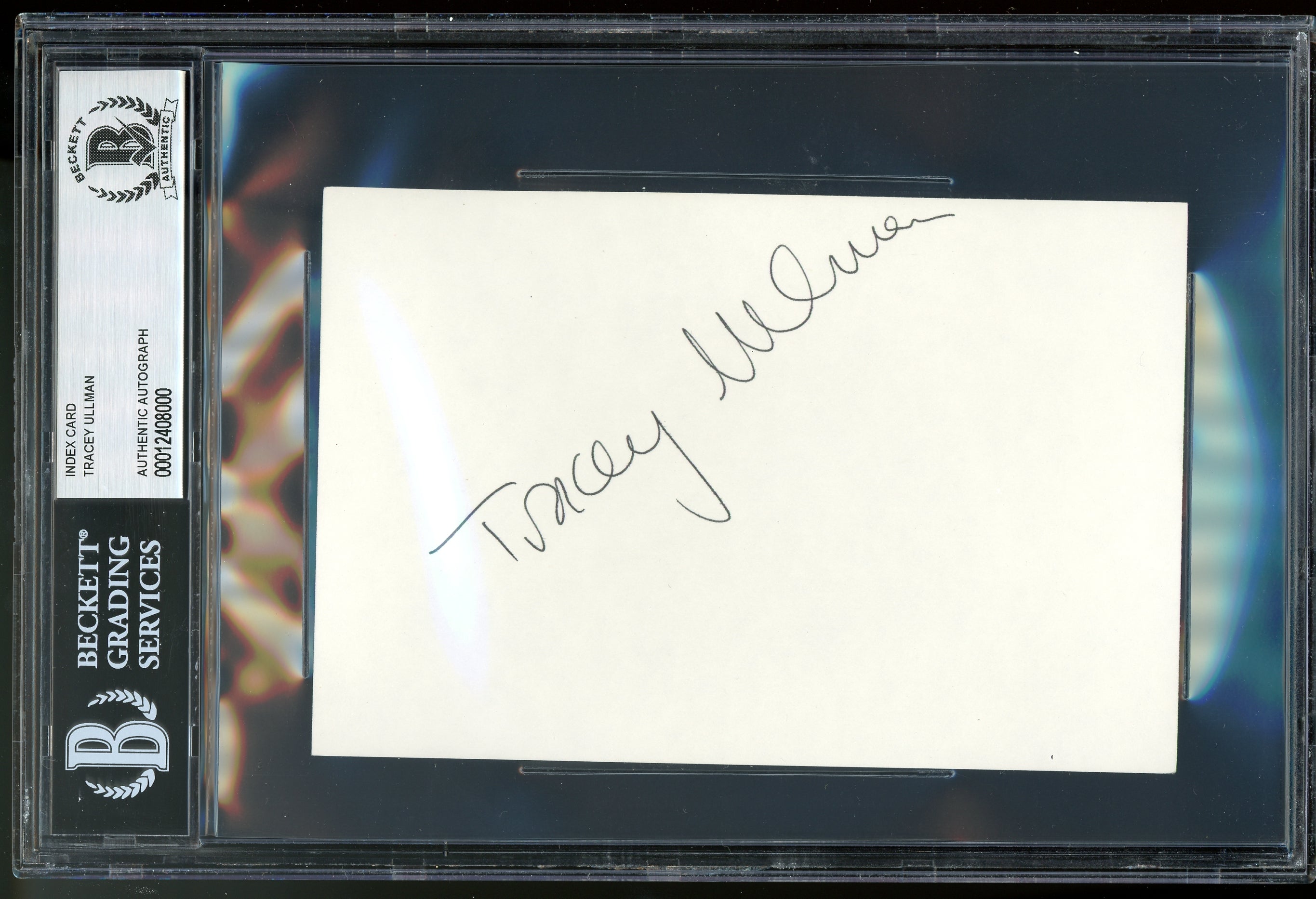 Tracy Ullman Into the Woods Authentic Signed 4x6 Index Card Autographed BAS Slab