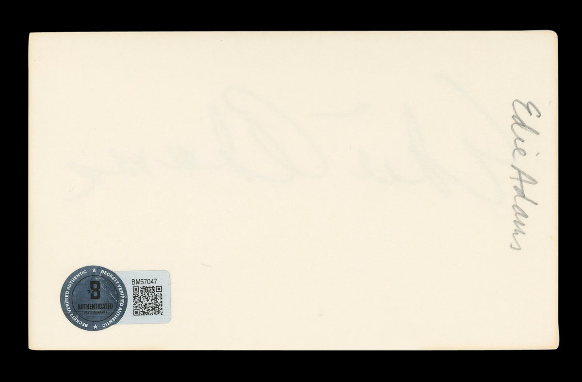 Edie Adams It's a Mad, Mad, Mad, Mad World Signed 3x5 Index Card BAS #BM57047