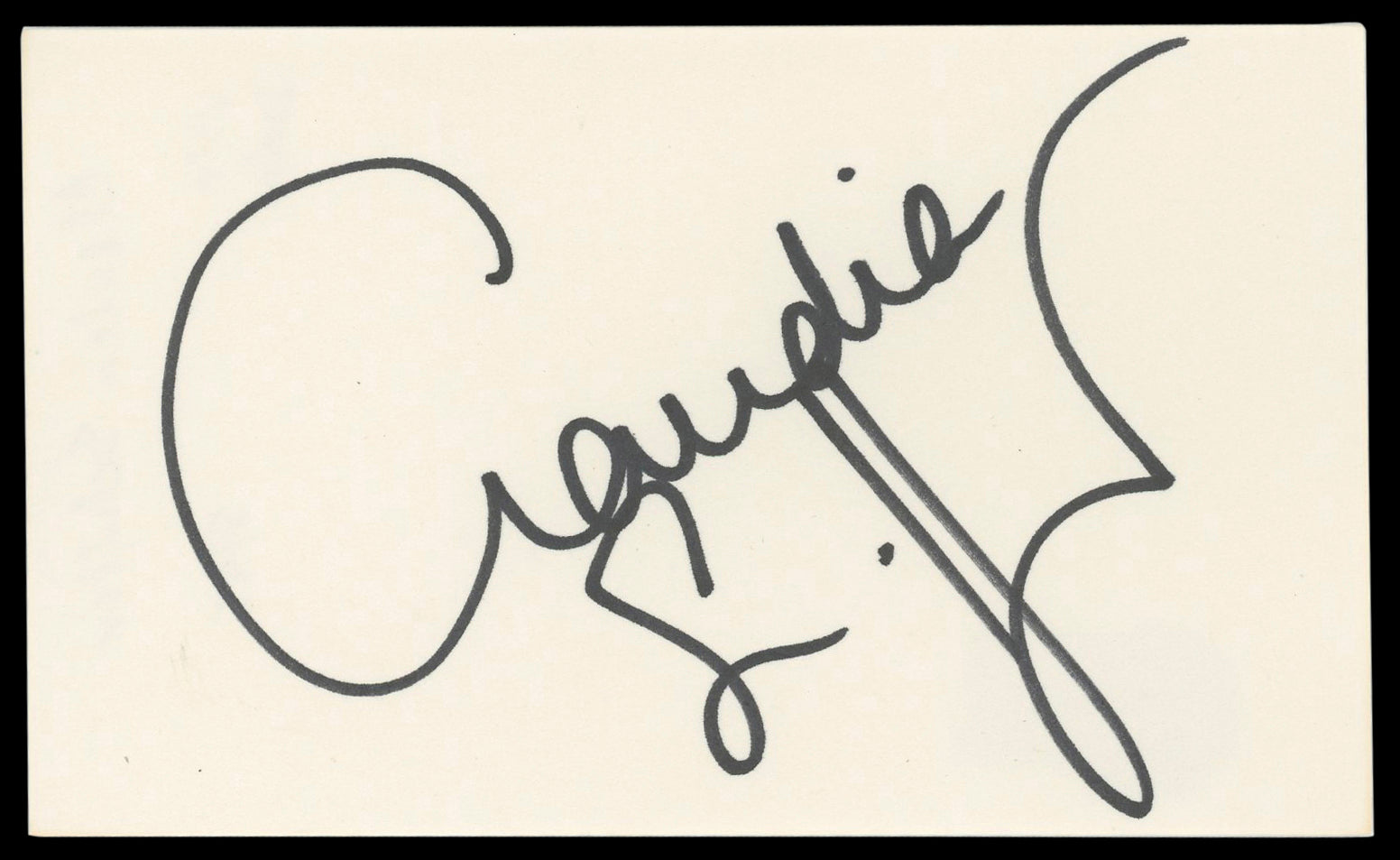 Claudia Schiffer Zoolander Authentic Signed 3x5 Index Card BAS #BM58642