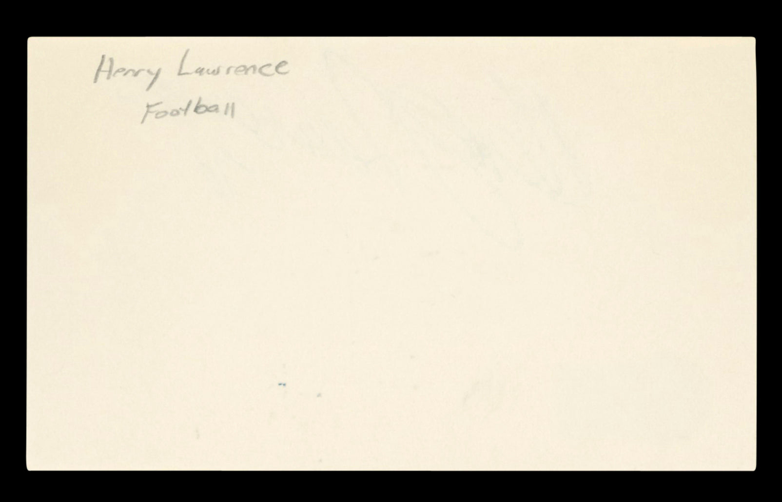 Raiders Henry Lawrence "70" Authentic Signed 3x5 Index Card BAS #BT03602