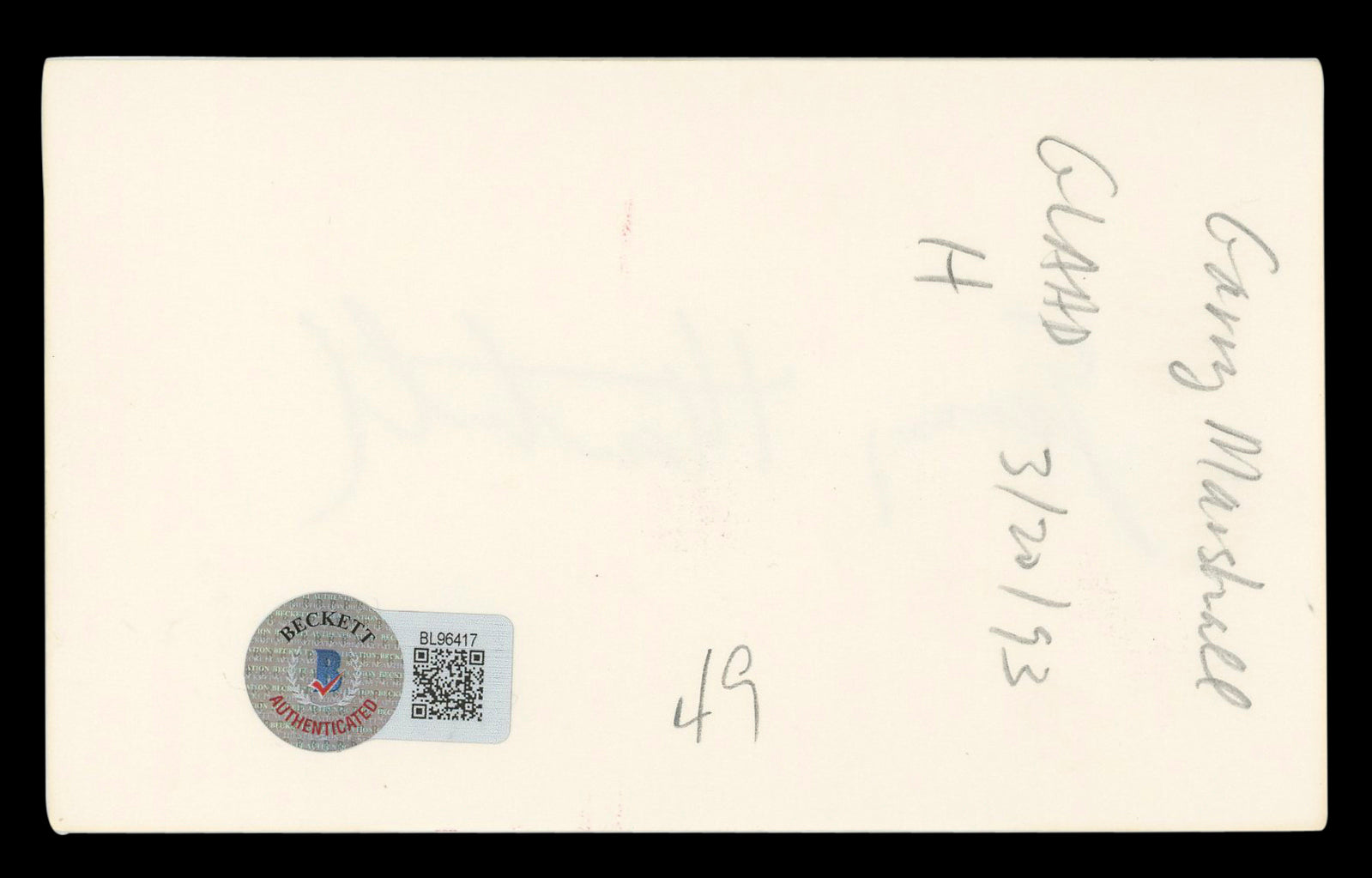 Garry Marshall The Princess Diaries Authentic Signed 3x5 Index Card BAS #BL96417