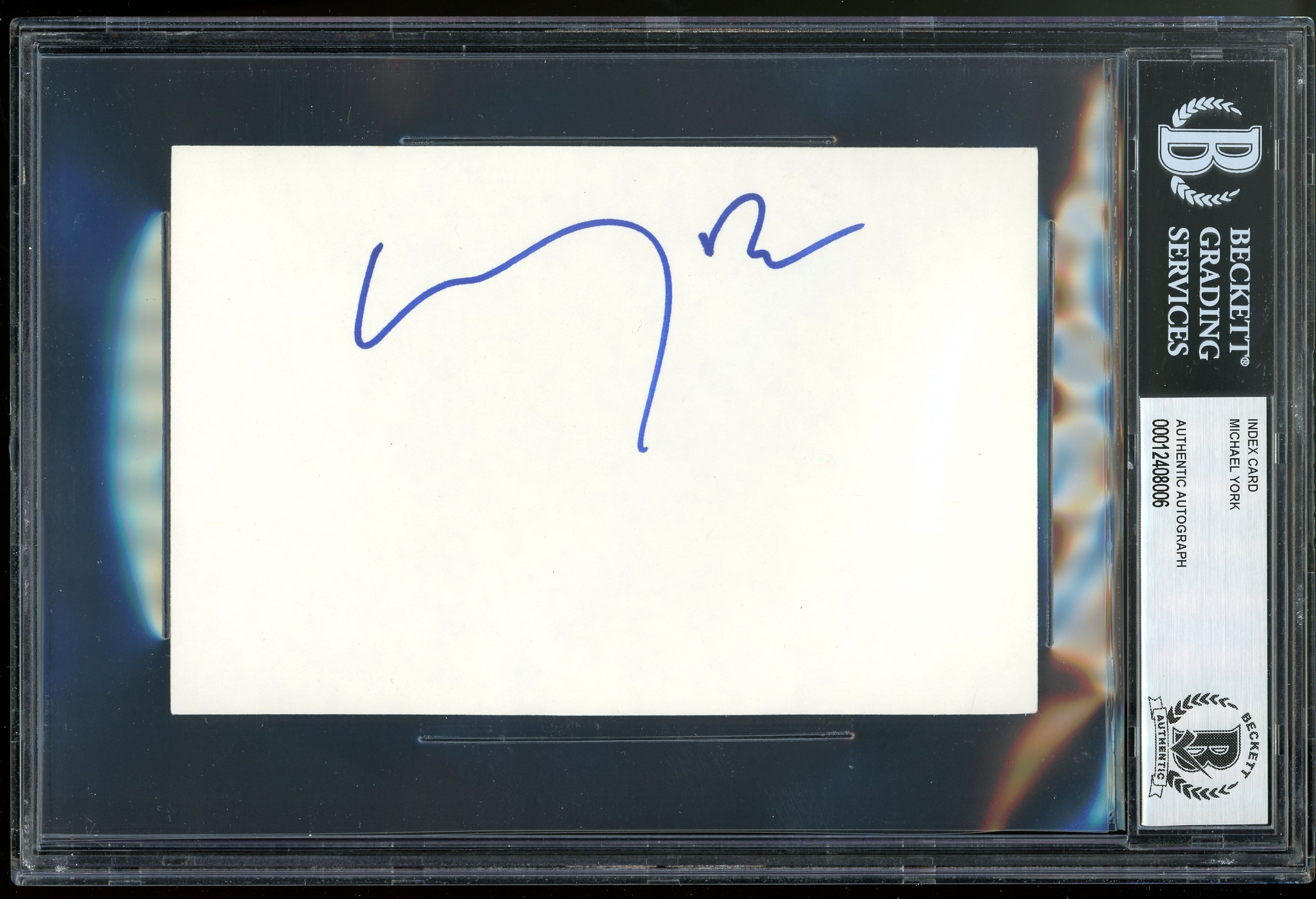 Michael York Romeo + Juliet Authentic Signed 4x6 Index Card BAS Slabbed