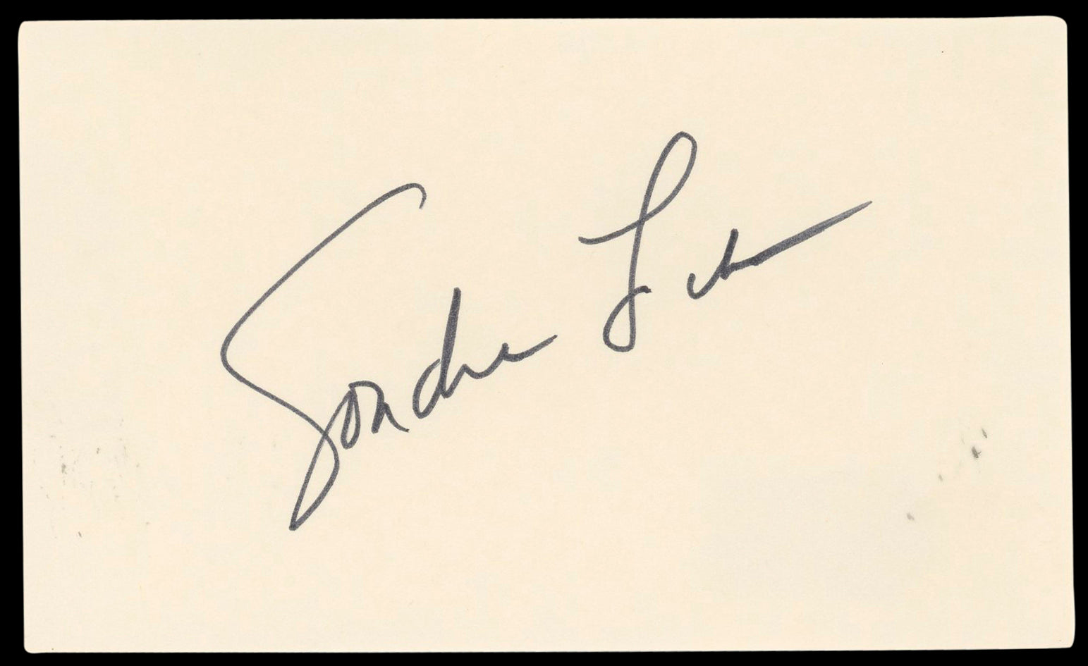 Sondra Locke Bronco Billy Authentic Signed 3x5 Index Card BAS #BN89403
