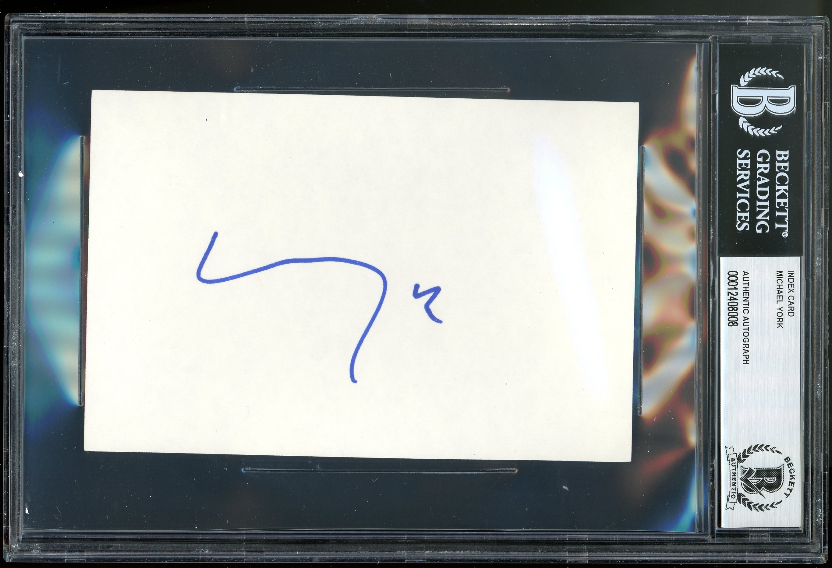 Michael York Romeo + Juliet Authentic Signed 4x6 Index Card BAS Slabbed