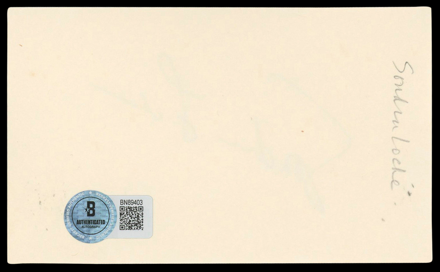 Sondra Locke Bronco Billy Authentic Signed 3x5 Index Card BAS #BN89403
