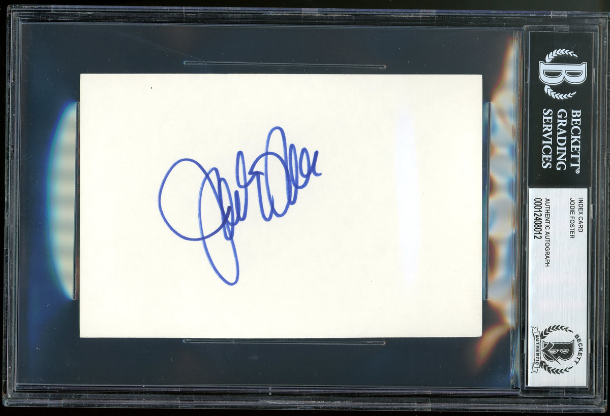 Jodie Foster The Silence of the Lambs Authentic Signed 4x6 Index Card BAS Slab