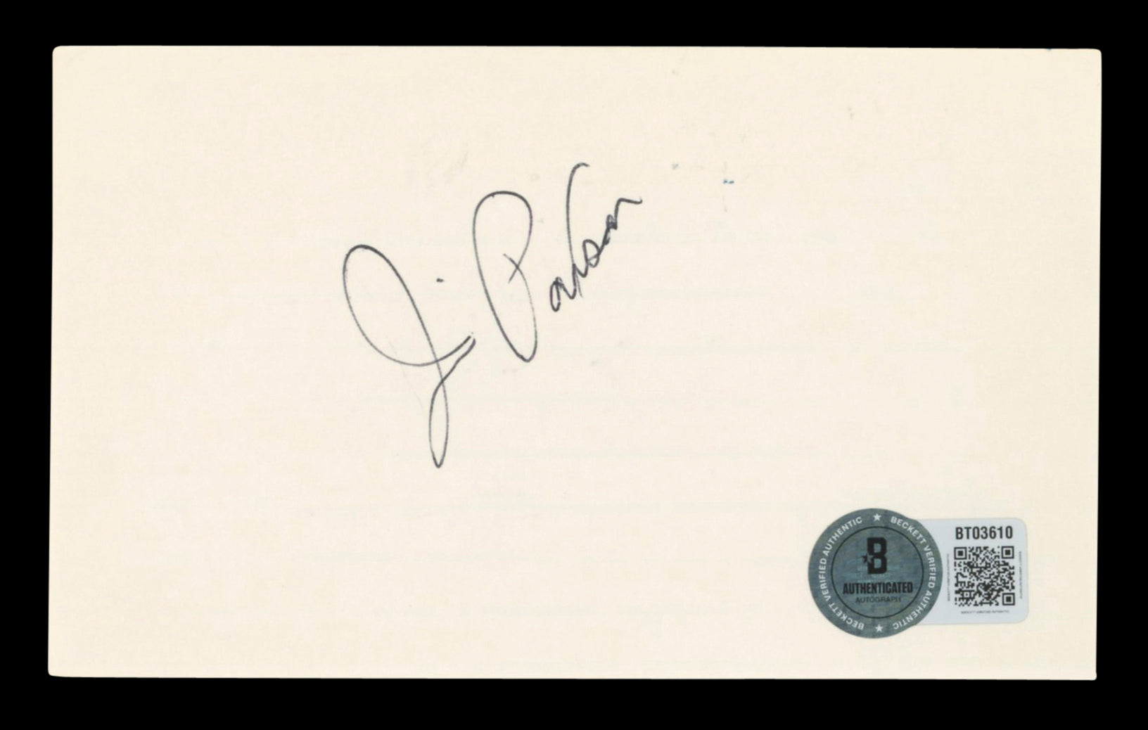 Blazers Jim Paxson Authentic Signed 3x5 Index Card Autographed BAS #BT03610