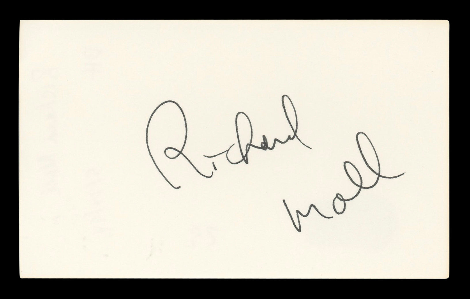 Richard Moll Night Court Authentic Signed 3x5 Index Card BAS #BL96559