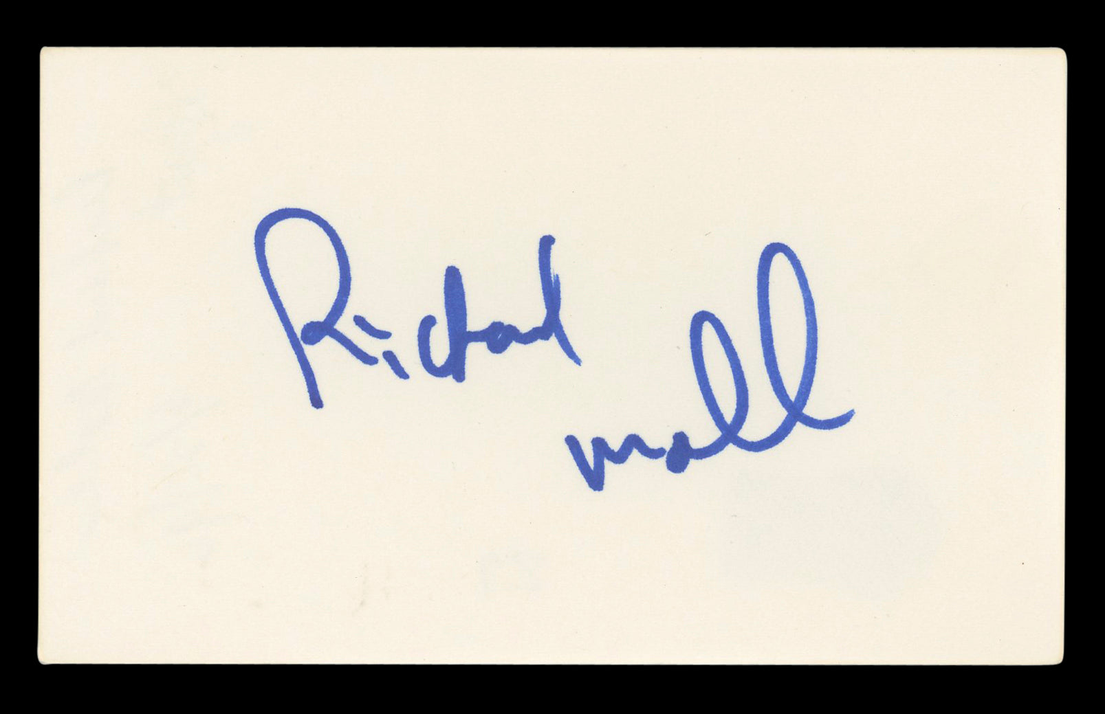 Richard Moll Night Court Authentic Signed 3x5 Index Card BAS #BL96560