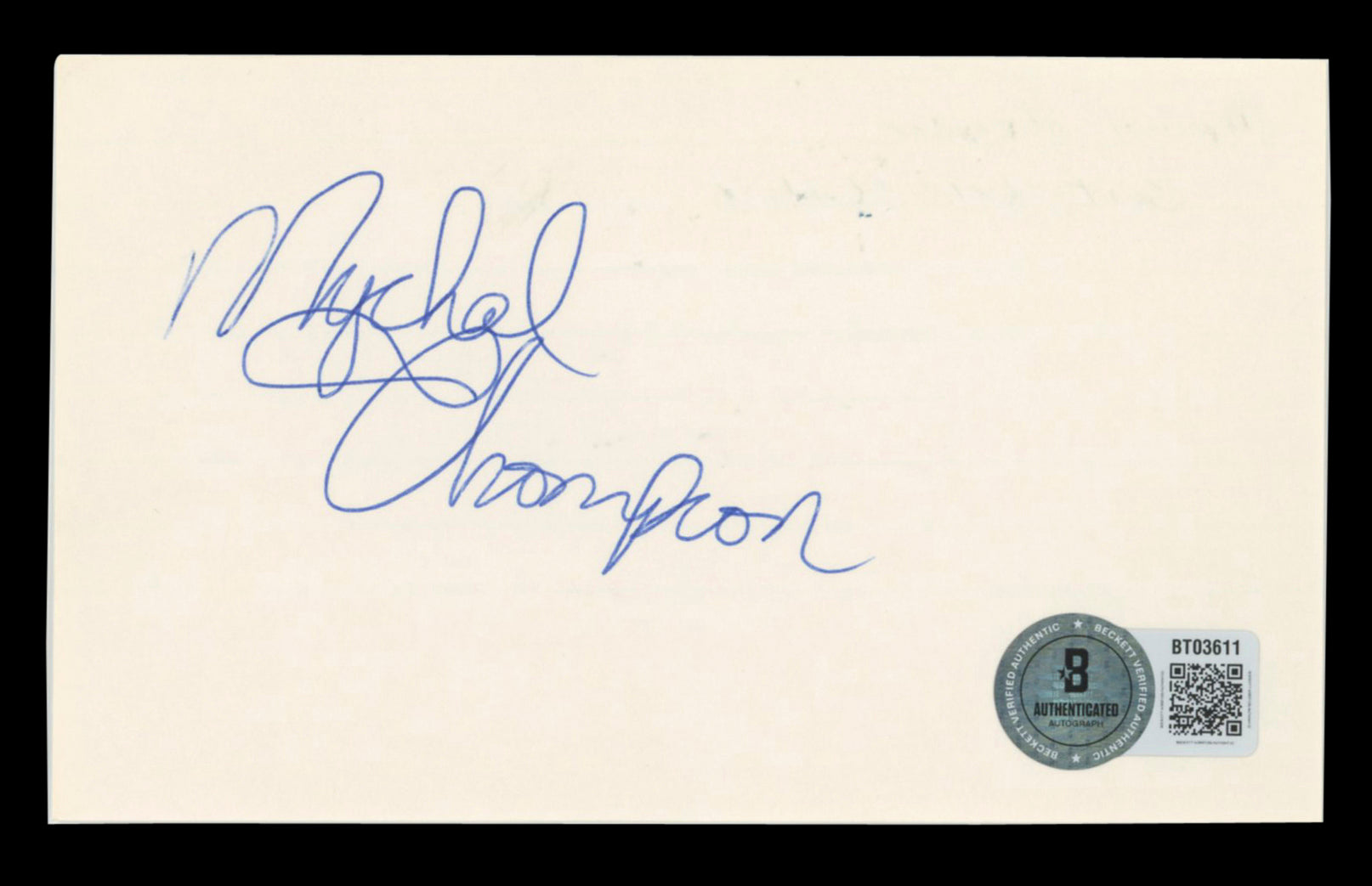 Blazers Mychal Thompson Authentic Signed 3x5 Index Card Autographed BAS #BT03611