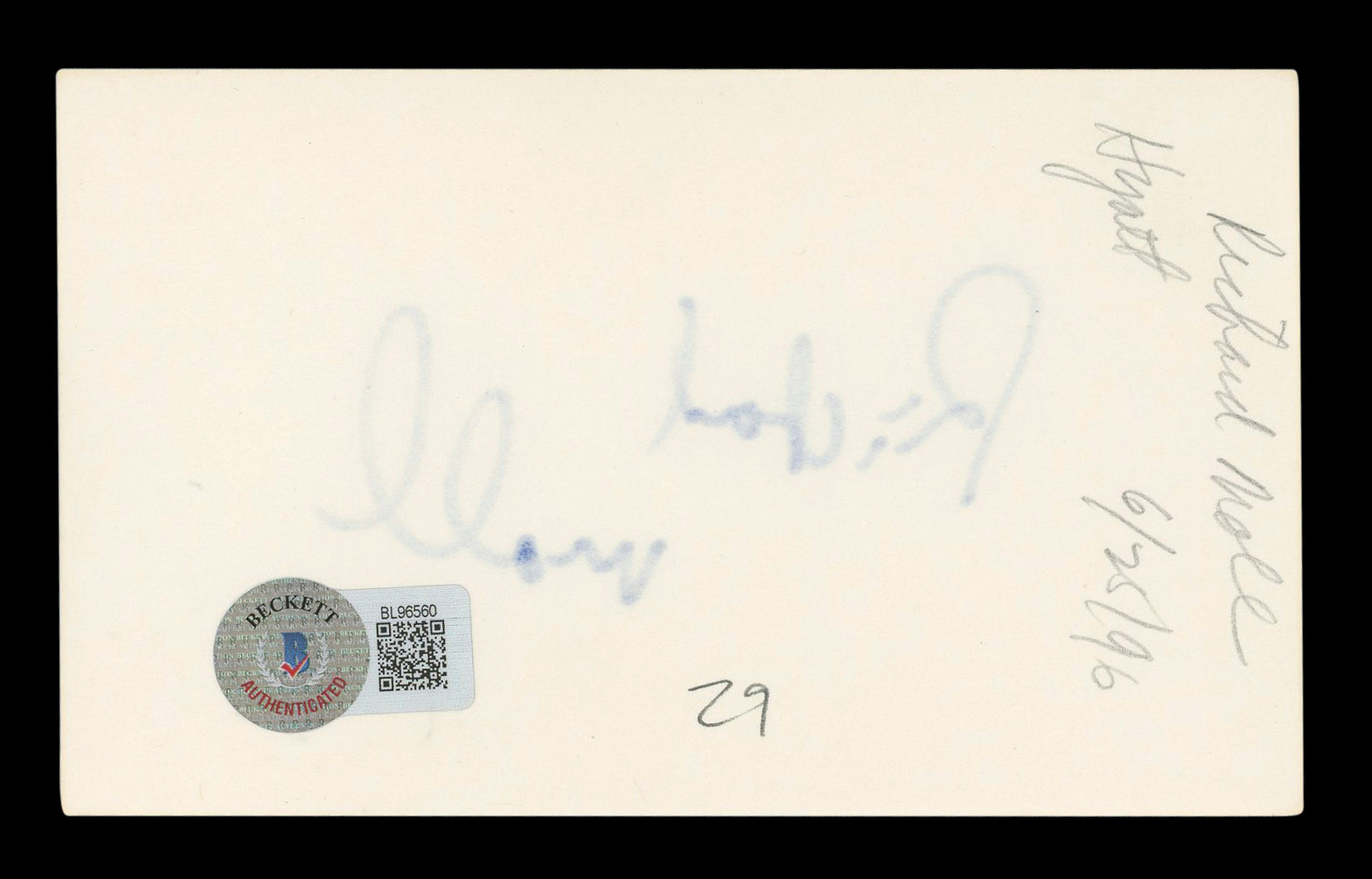 Richard Moll Night Court Authentic Signed 3x5 Index Card BAS #BL96560