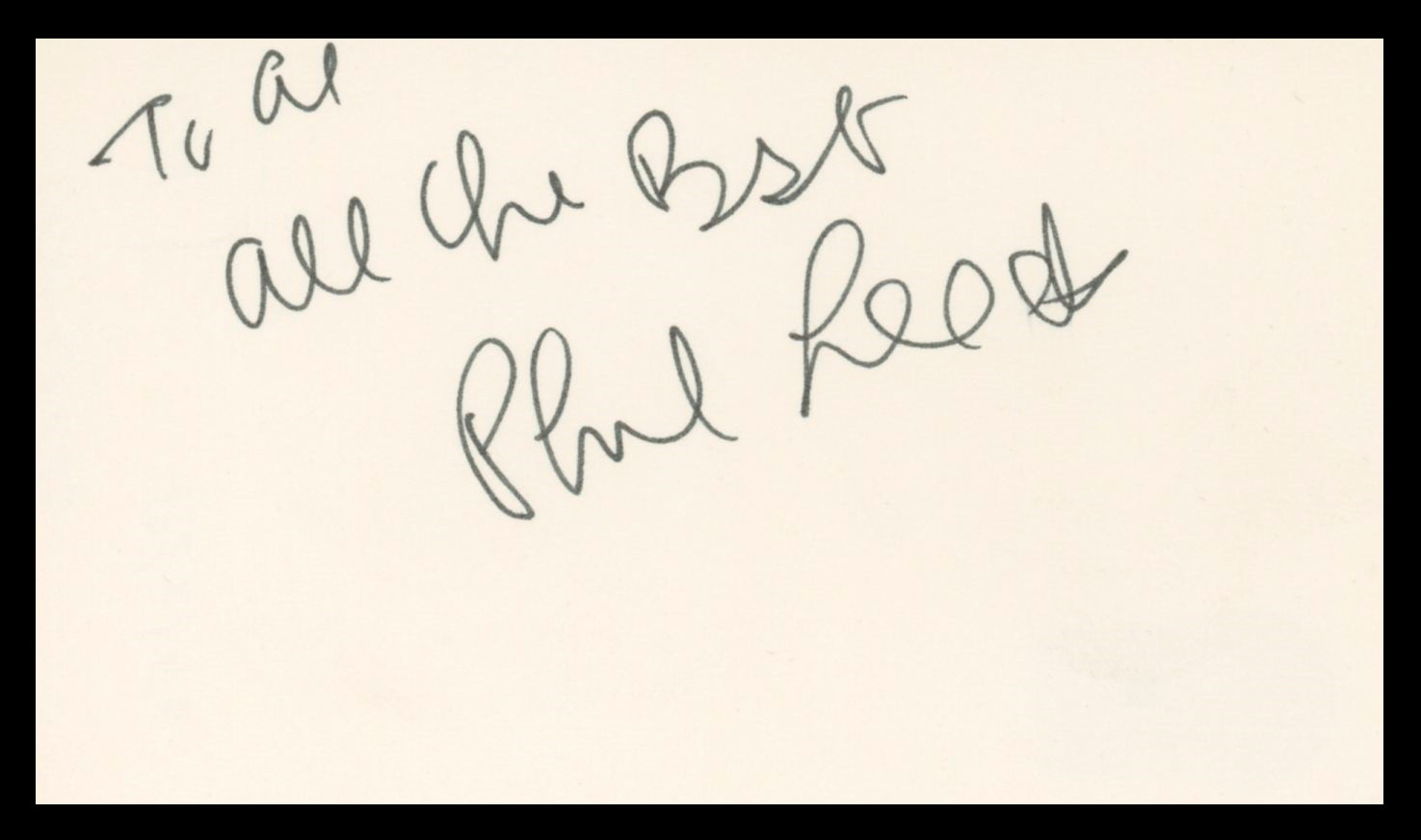 Phil Leeds Everybody Loves Raymond Authentic Signed 3x5 Index Card BAS #BV59003