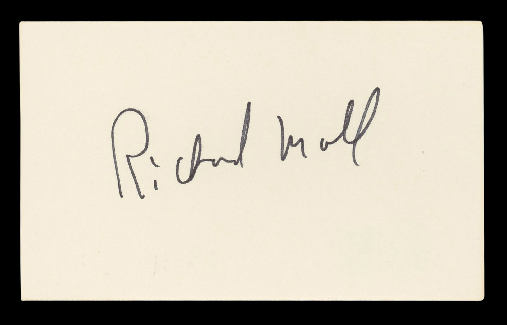 Richard Moll Night Court Authentic Signed 3x5 Index Card BAS #BL96562