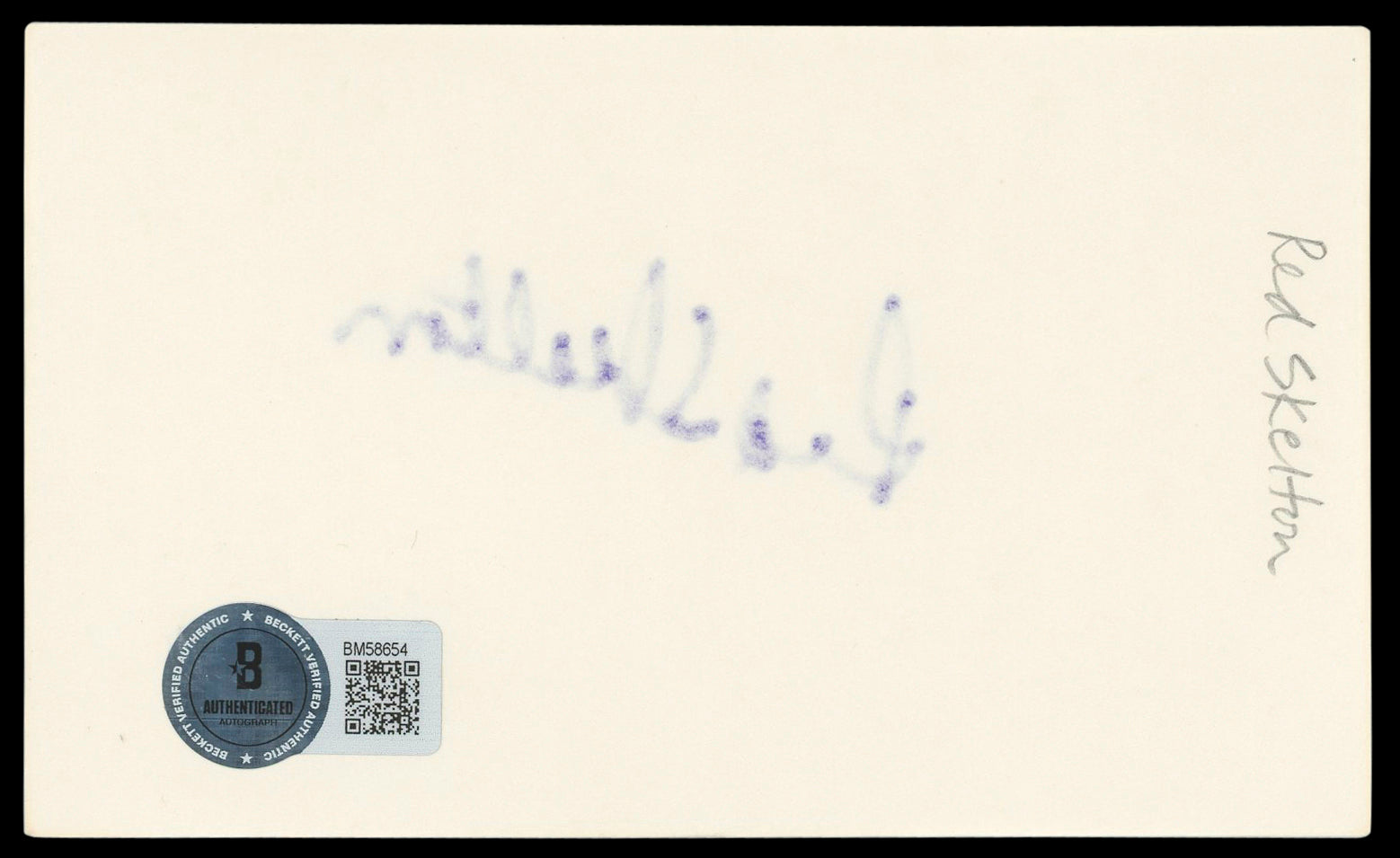 Red Skelton The Red Skelton Show Authentic Signed 3x5 Index Card BAS #BM58654