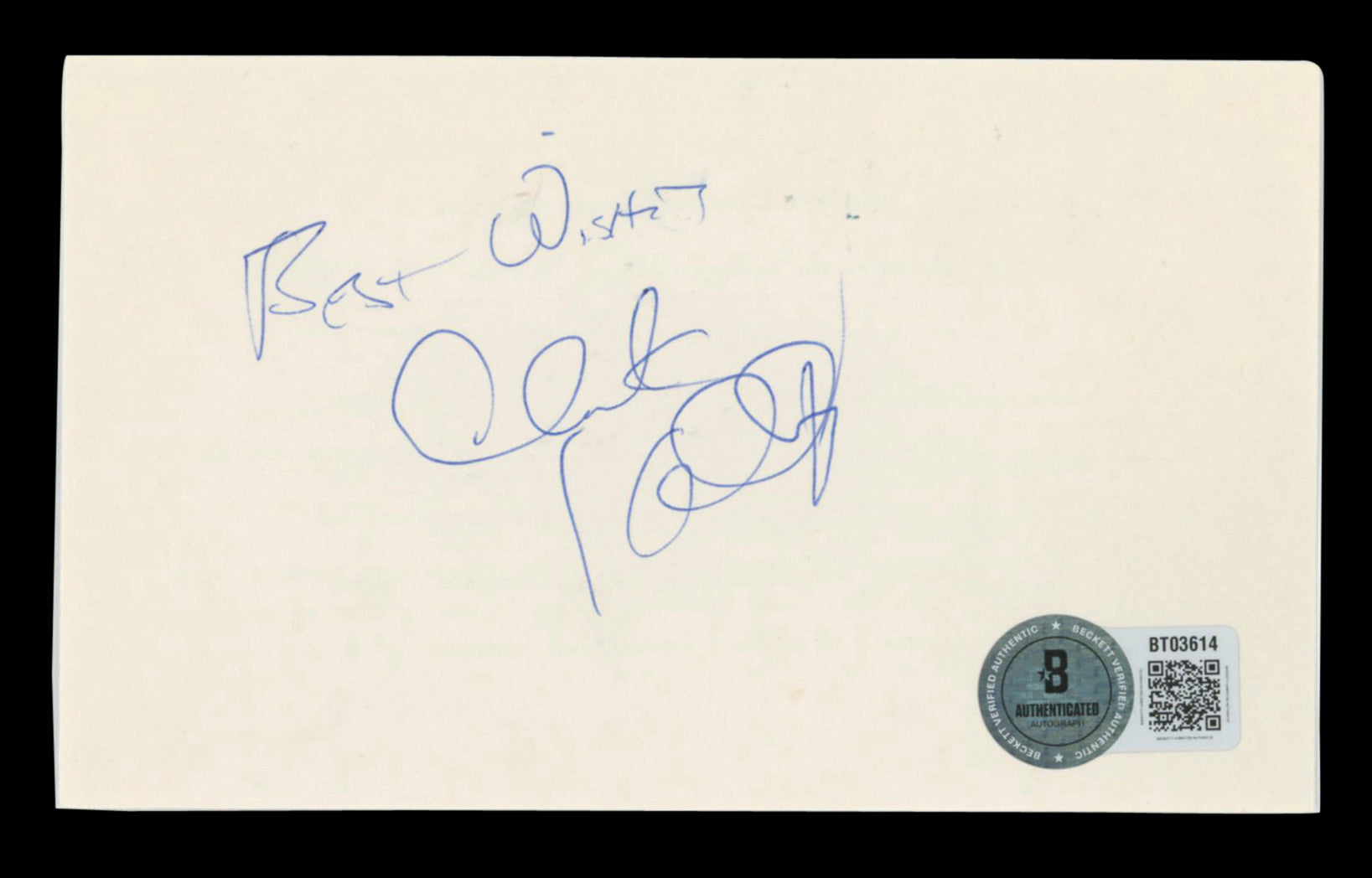 Pacers Clark Kellogg "Best Wishes" Authentic Signed 3x5 Index Card BAS #BT03614