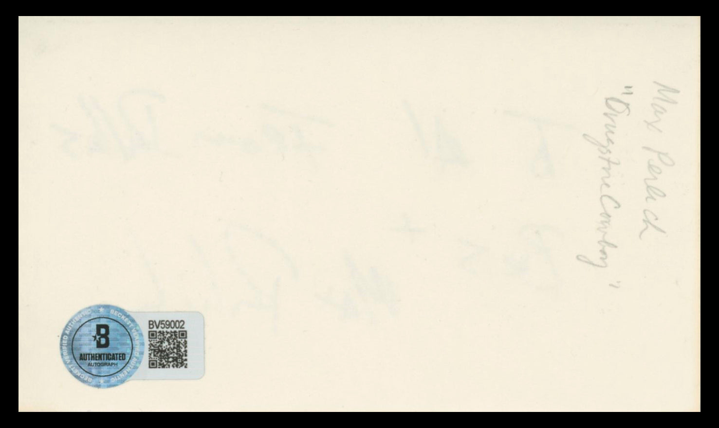 Max Perlich Drugstore Cowboy Authentic Signed 3x5 Index Card BAS #BV59002