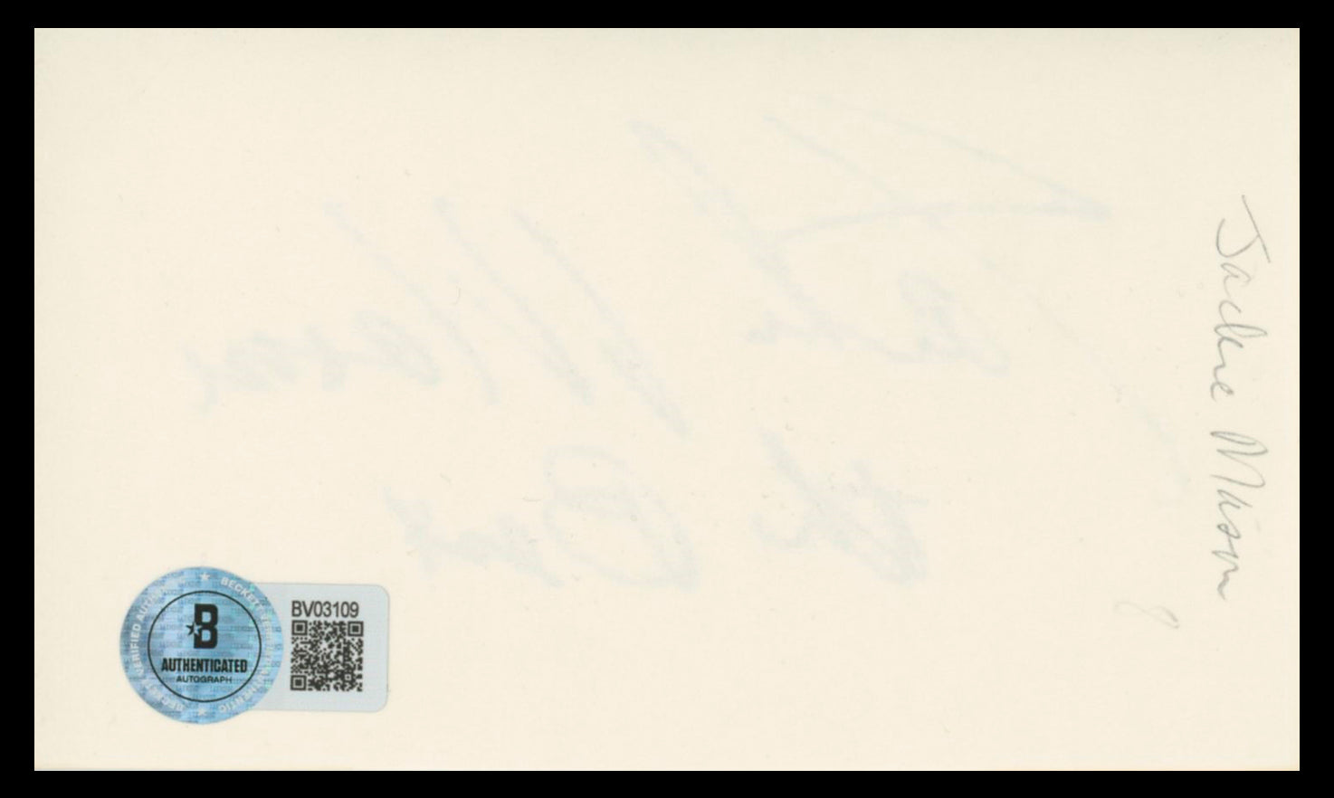 Jackie Mason The Jerk "The Best" Authentic Signed 3x5 Index Card BAS #BV03109