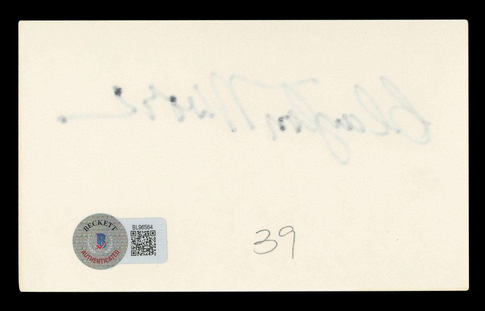 Clayton Moore The Lone Ranger Authentic Signed 3x5 Index Card BAS #BL96564