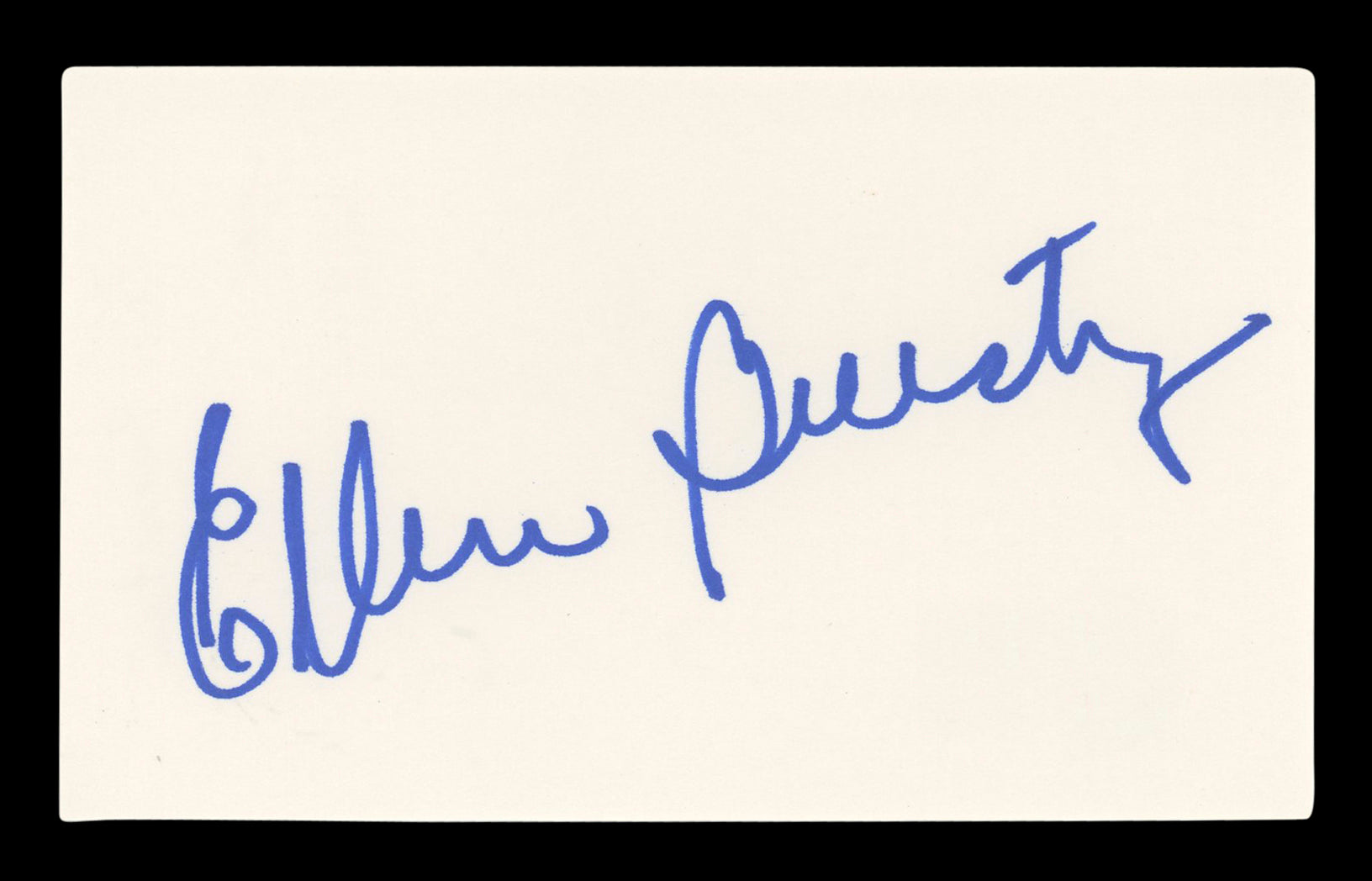 Ellen Burstyn The Exorcist Signed 3x5 Index Card Autographed BAS #AD70133