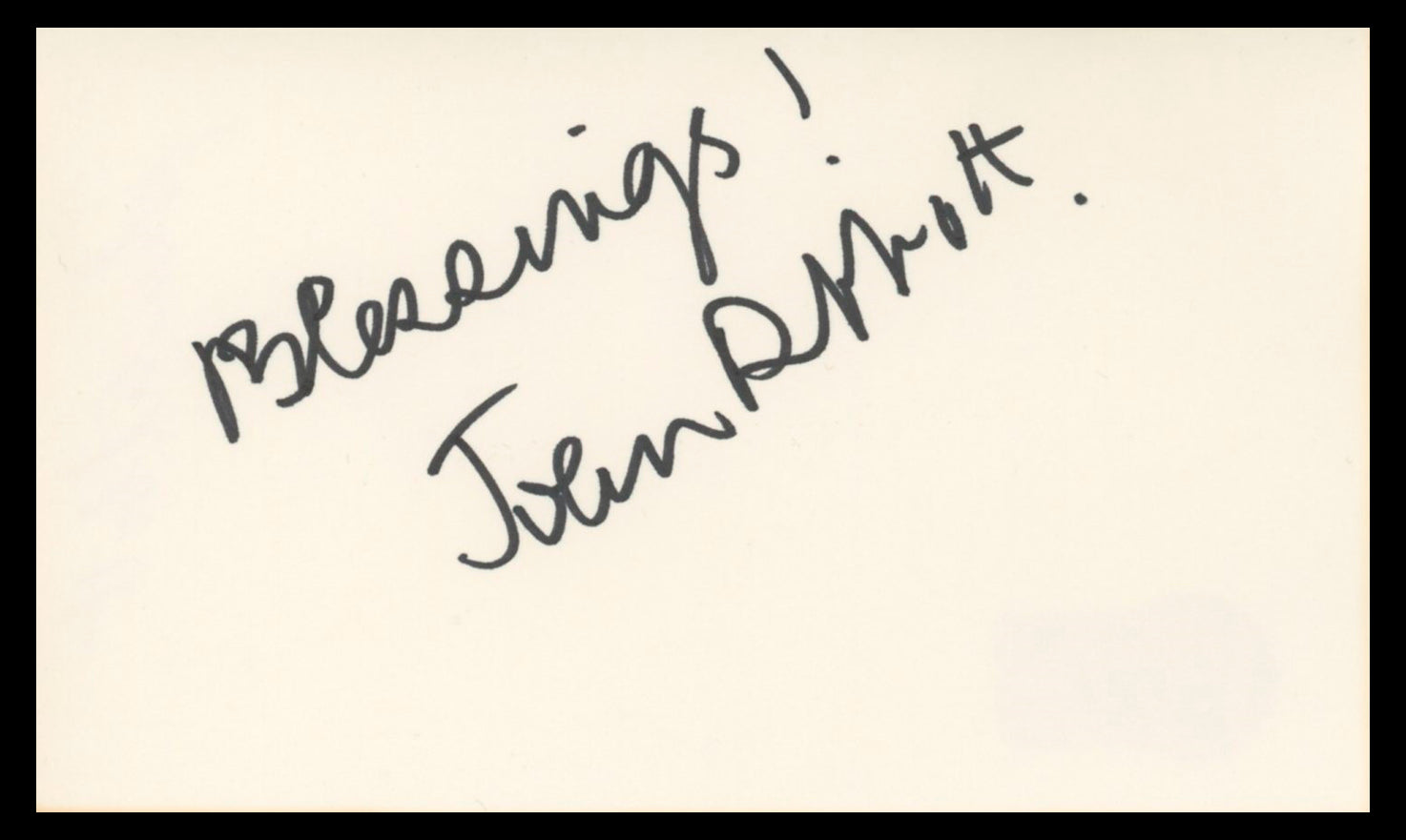 John Abbott Jane Eyre "Blessings!" Authentic Signed 3x5 Index Card BAS #BV02191