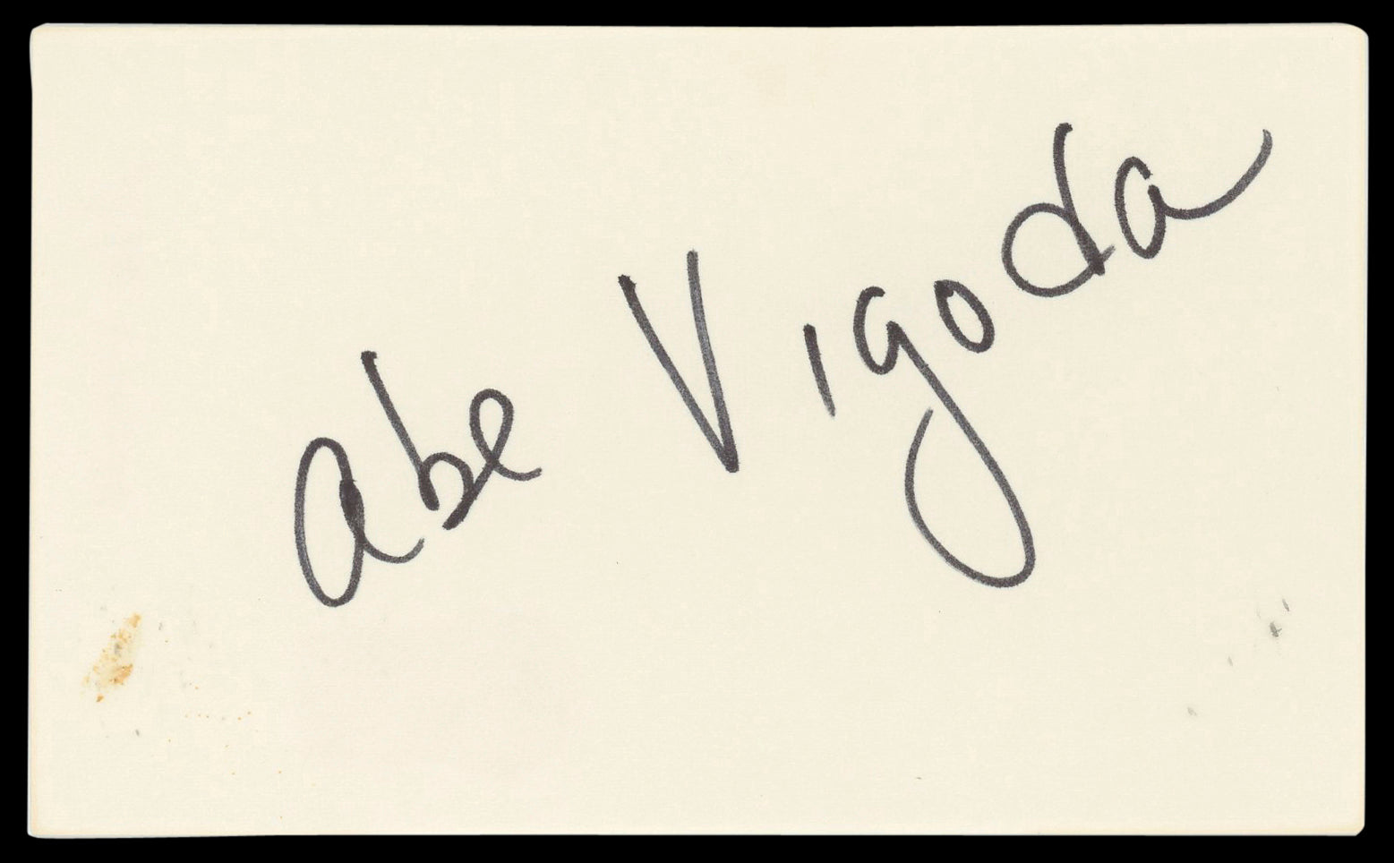 Abe Vigoda The Godfather Authentic Signed 3x5 Index Card BAS #BN89417