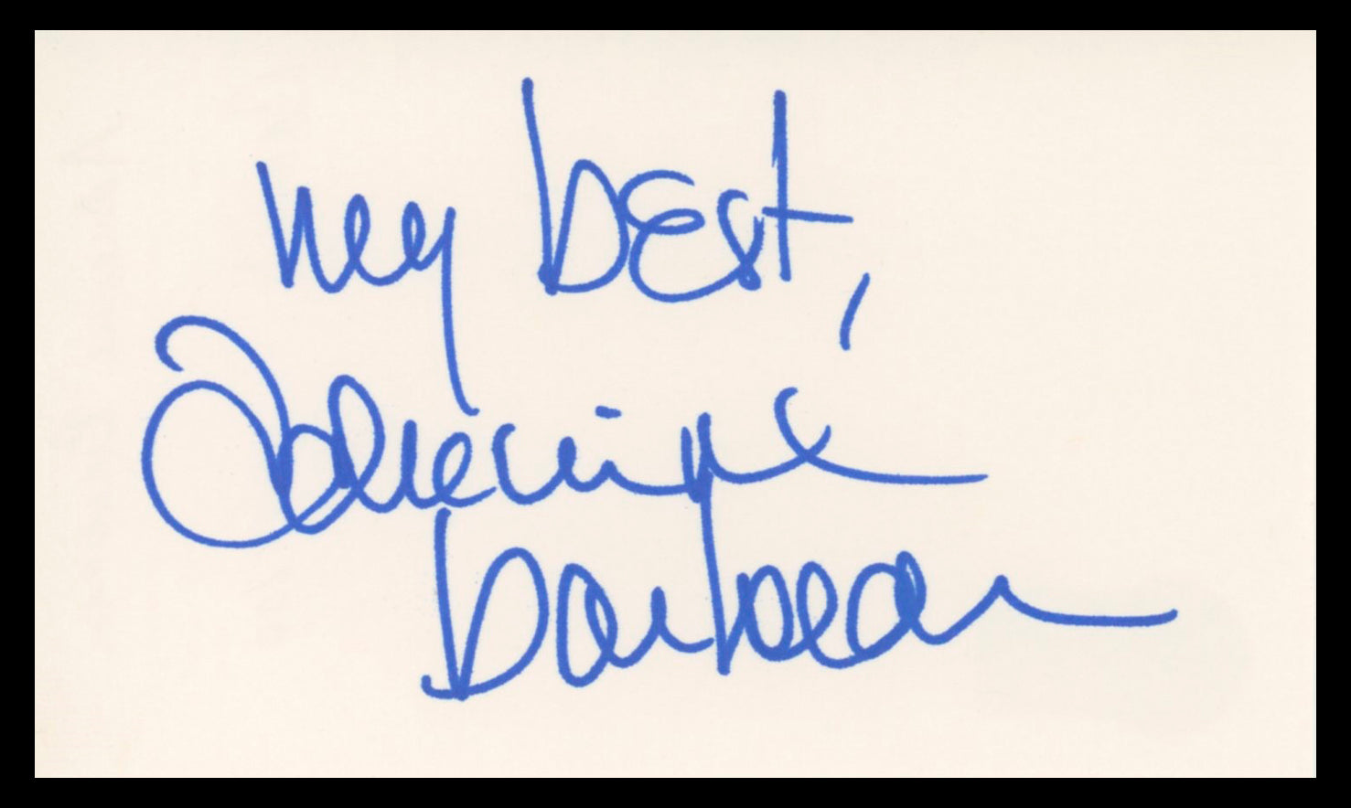Adrienne Barbeau Maude "My best" Authentic Signed 3x5 Index Card BAS #BV02197
