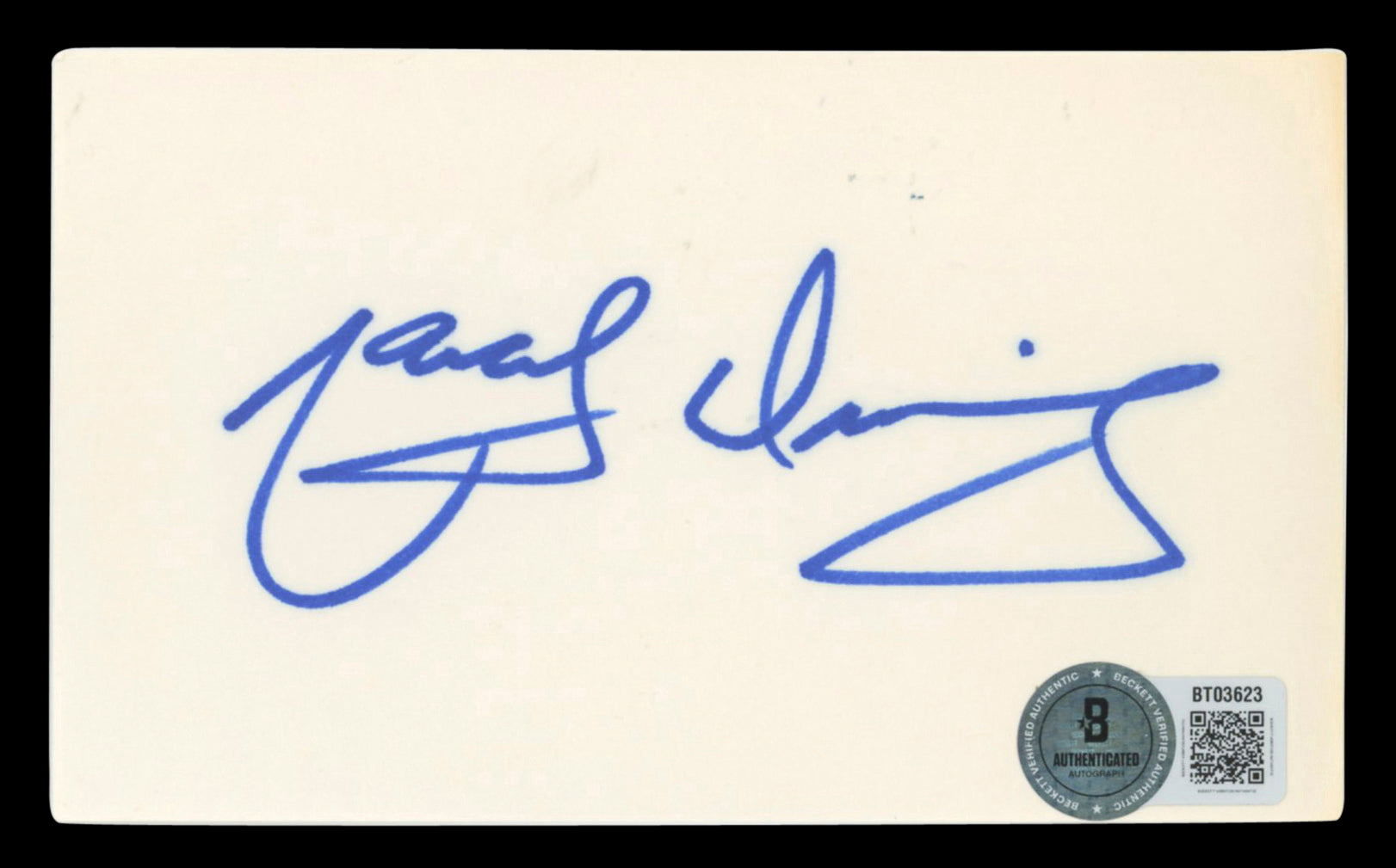 Kings Marcel Dionne Authentic Signed 3x5 Index Card Autographed BAS #BT03623