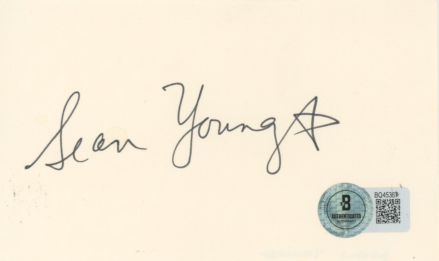 Sean Young Blade Runner Authentic Signed 3x5 Index Card BAS #BQ45367
