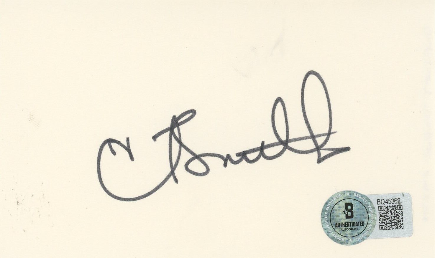 Courtney Thorne Smith Melrose Place Authentic Signed 3x5 Index Card BAS #BQ45362