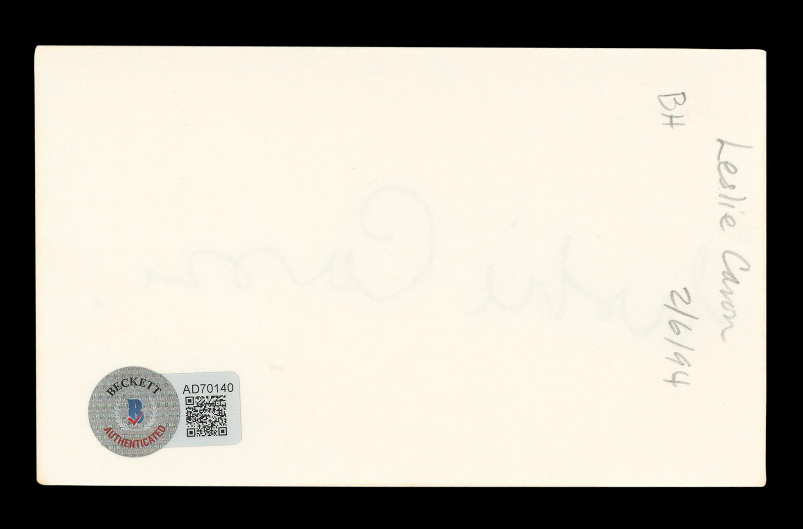 Leslie Caron An American in Paris Signed 3x5 Index Card Autographed BAS #AD70140