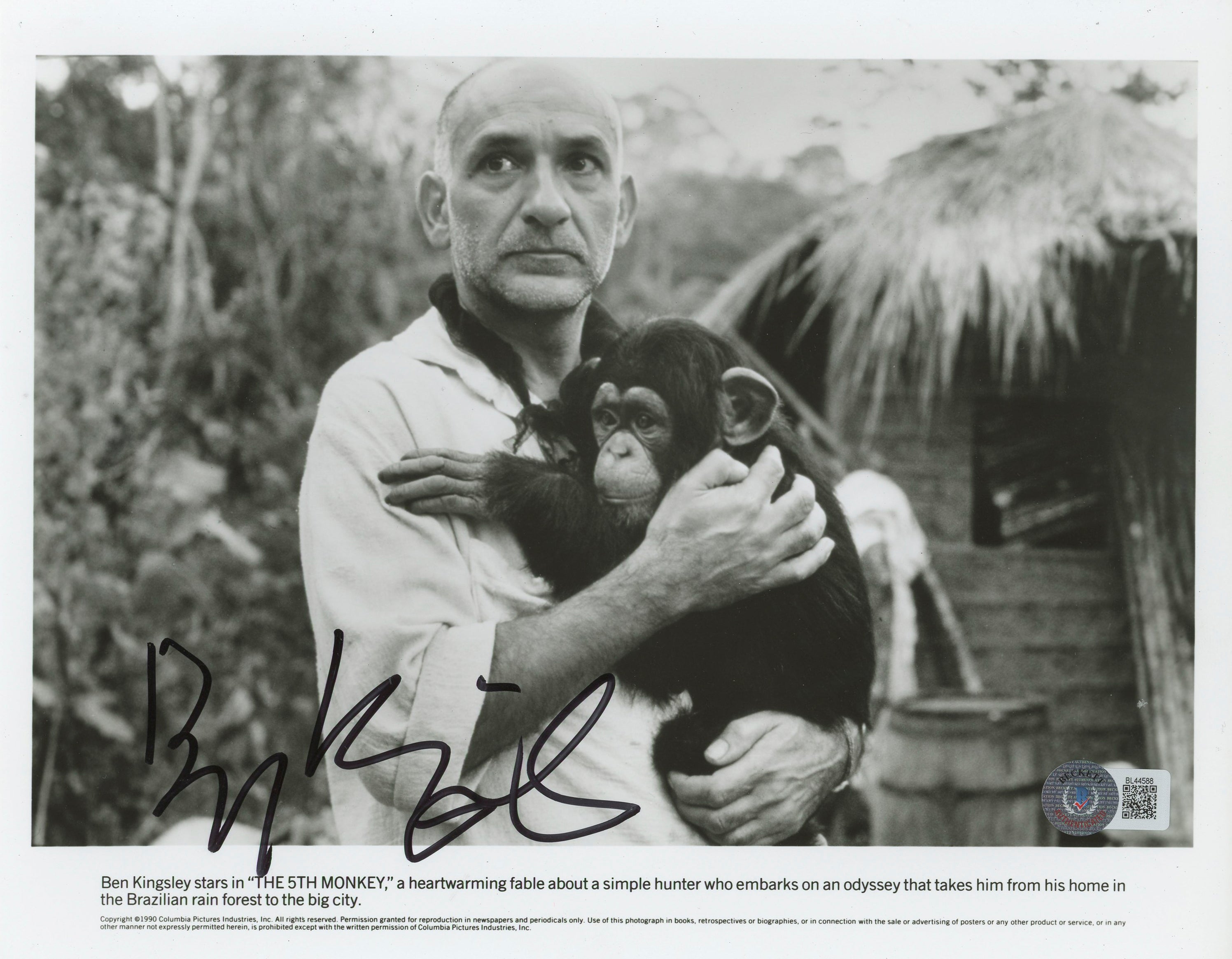 Ben Kingsley The 5th Monkey Authentic Signed 8x10 Photo Autographed BAS #BL44588