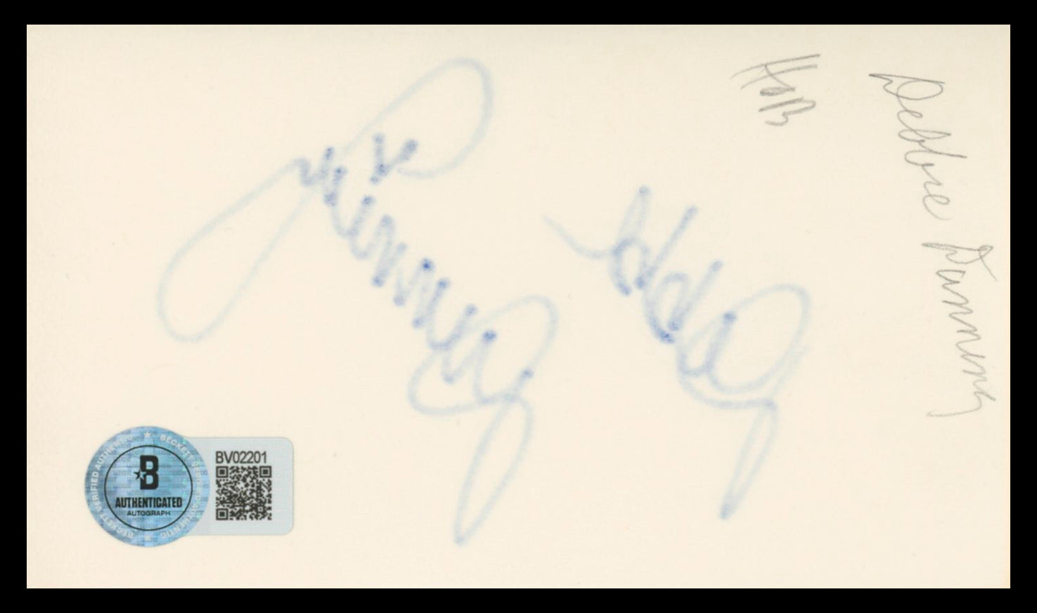 Debbe Dunning Home Improvement Authentic Signed 3x5 Index Card BAS #BV02201