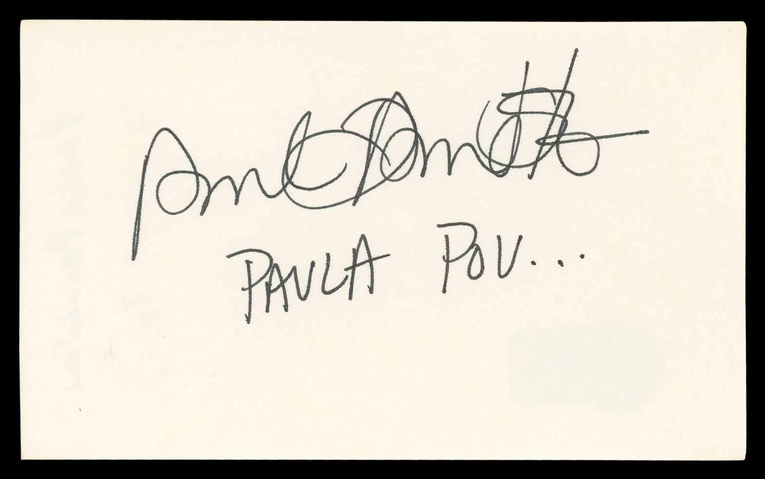 Paula Poundstone Comedian "PAVLA POV" Signed 3x5 Index Card BAS #BN06351