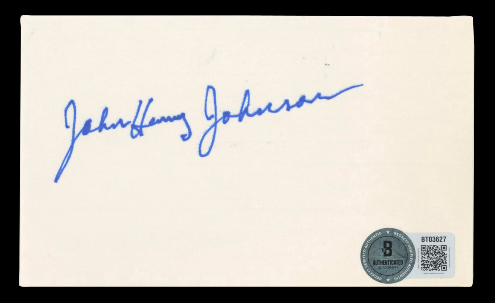 Steelers John Henry Johnson Authentic Signed 3x5 Index Card BAS #BT03627
