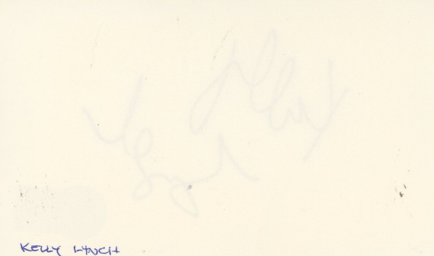 Kelly Lynch Road House Authentic Signed 3x5 Index Card Autographed BAS #BQ45361