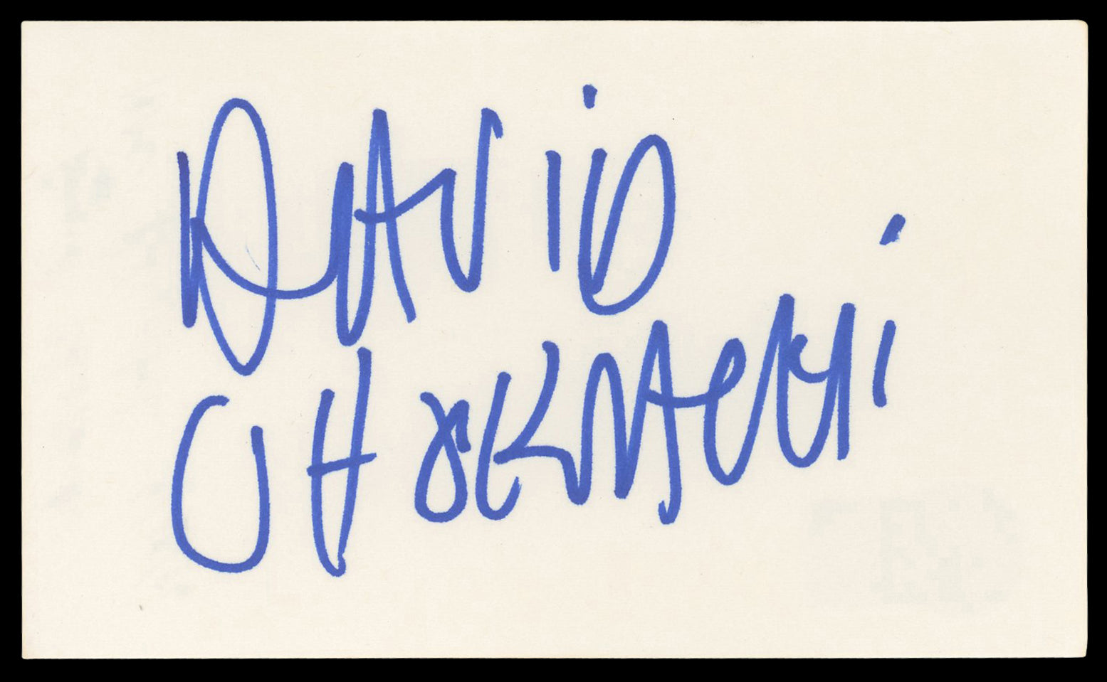 David Chokachi Baywatch Authentic Signed 3x5 Index Card BAS #BN06346