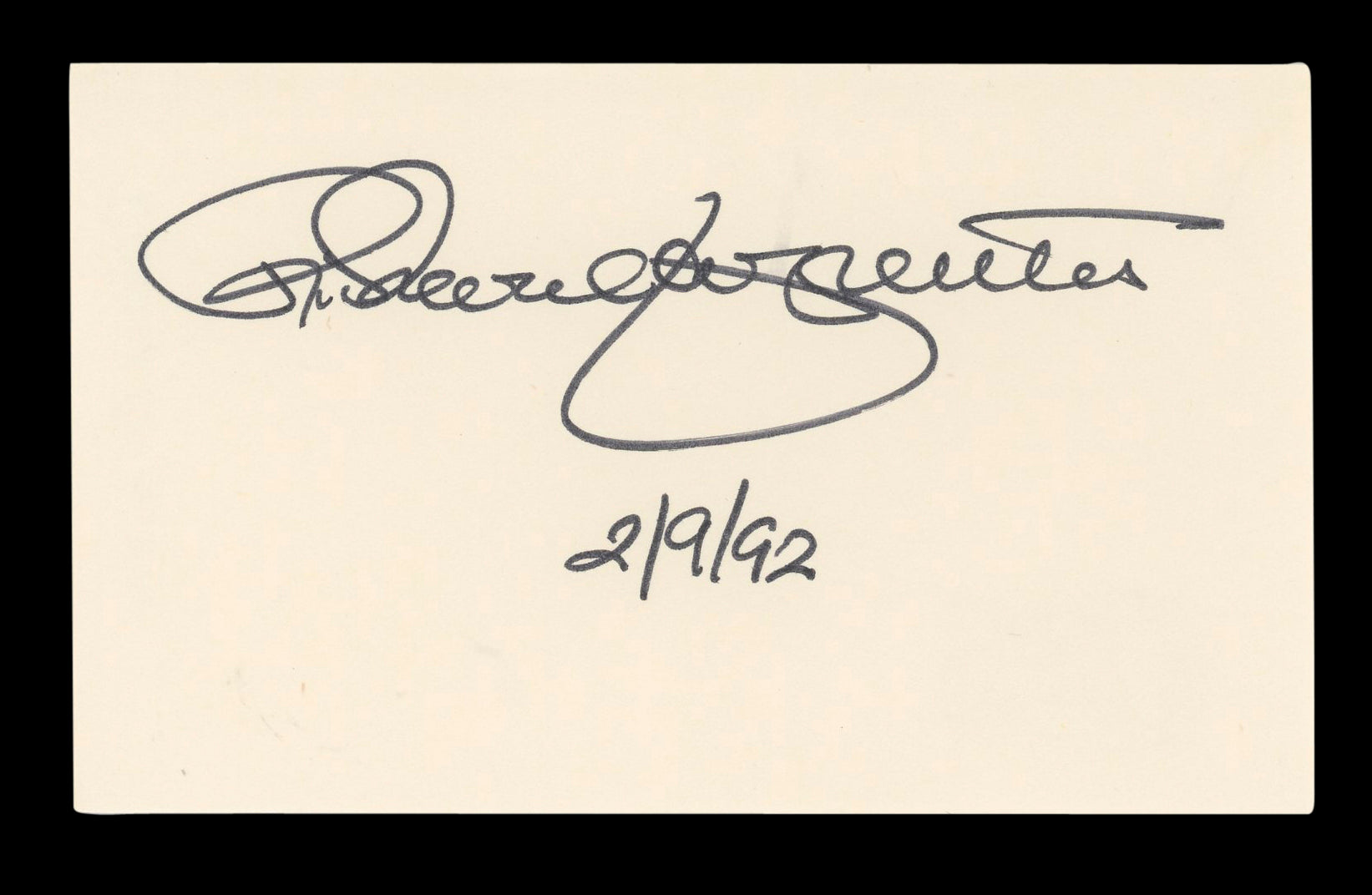 Richard Carpenter Musician "2/9/92" Signed 3x5 Index Card BAS #AD70143